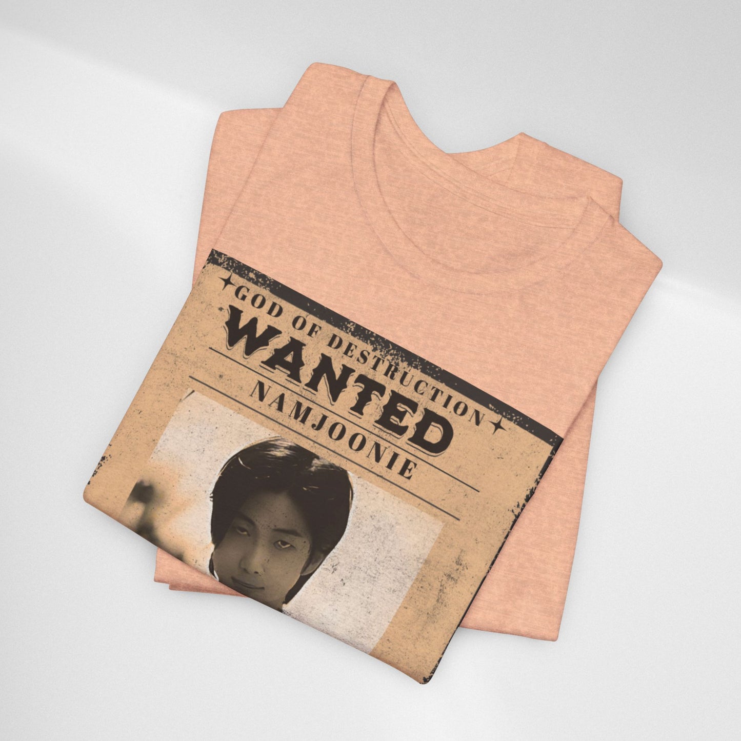 T-Shirt — Vintage 'Wanted: Namjoonie' Photo Tee (K-Pop Fan Poster Style)