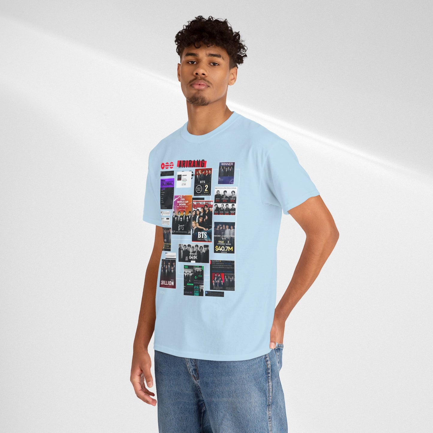 BTS ARIRANG Collage Tee — Iconic Albums & Milestones Graphic T-Shirt