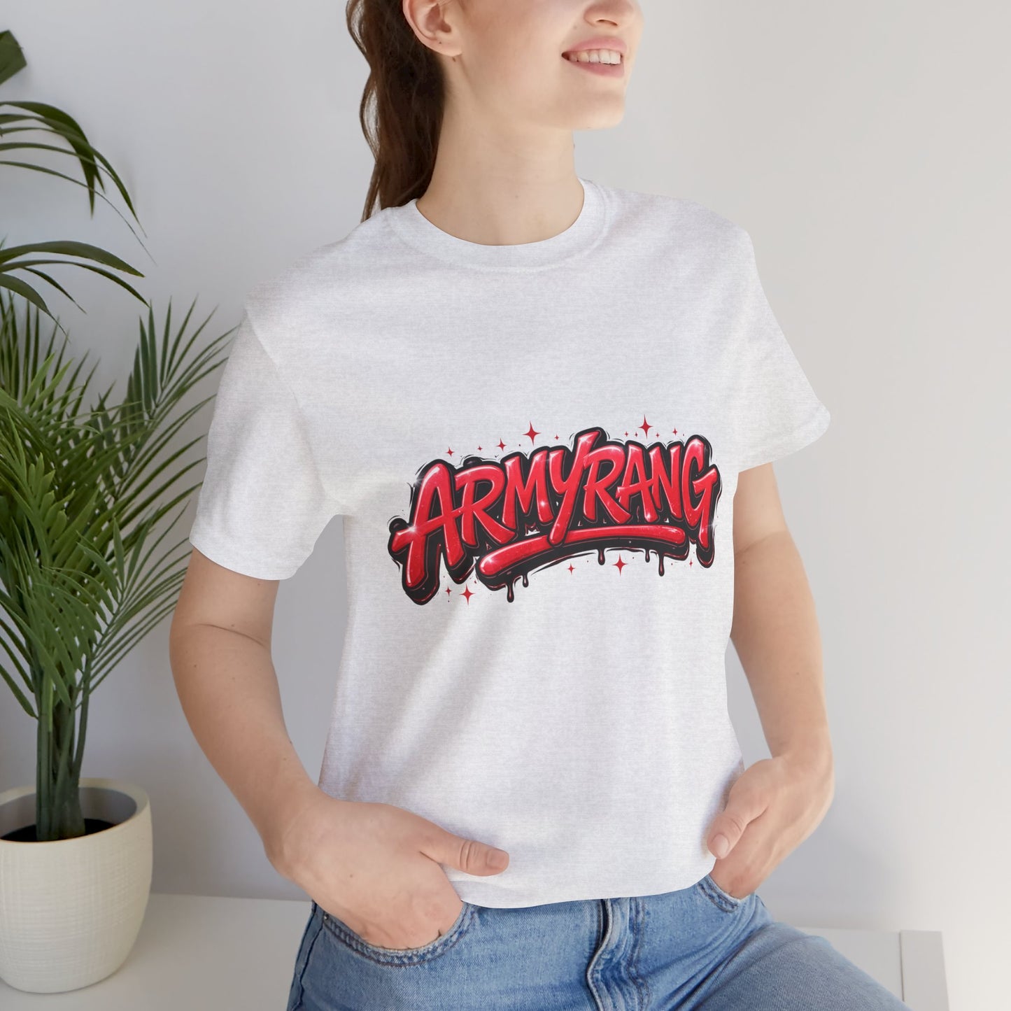 BTS T-Shirt — 'ARMYRANG' Red Graffiti Logo Tee