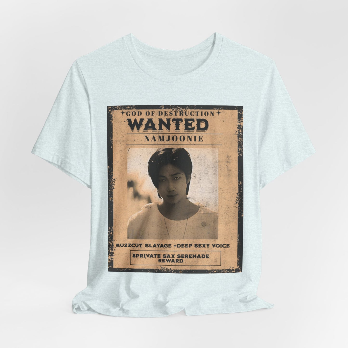 T-Shirt — Vintage 'Wanted: Namjoonie' Photo Tee (K-Pop Fan Poster Style)