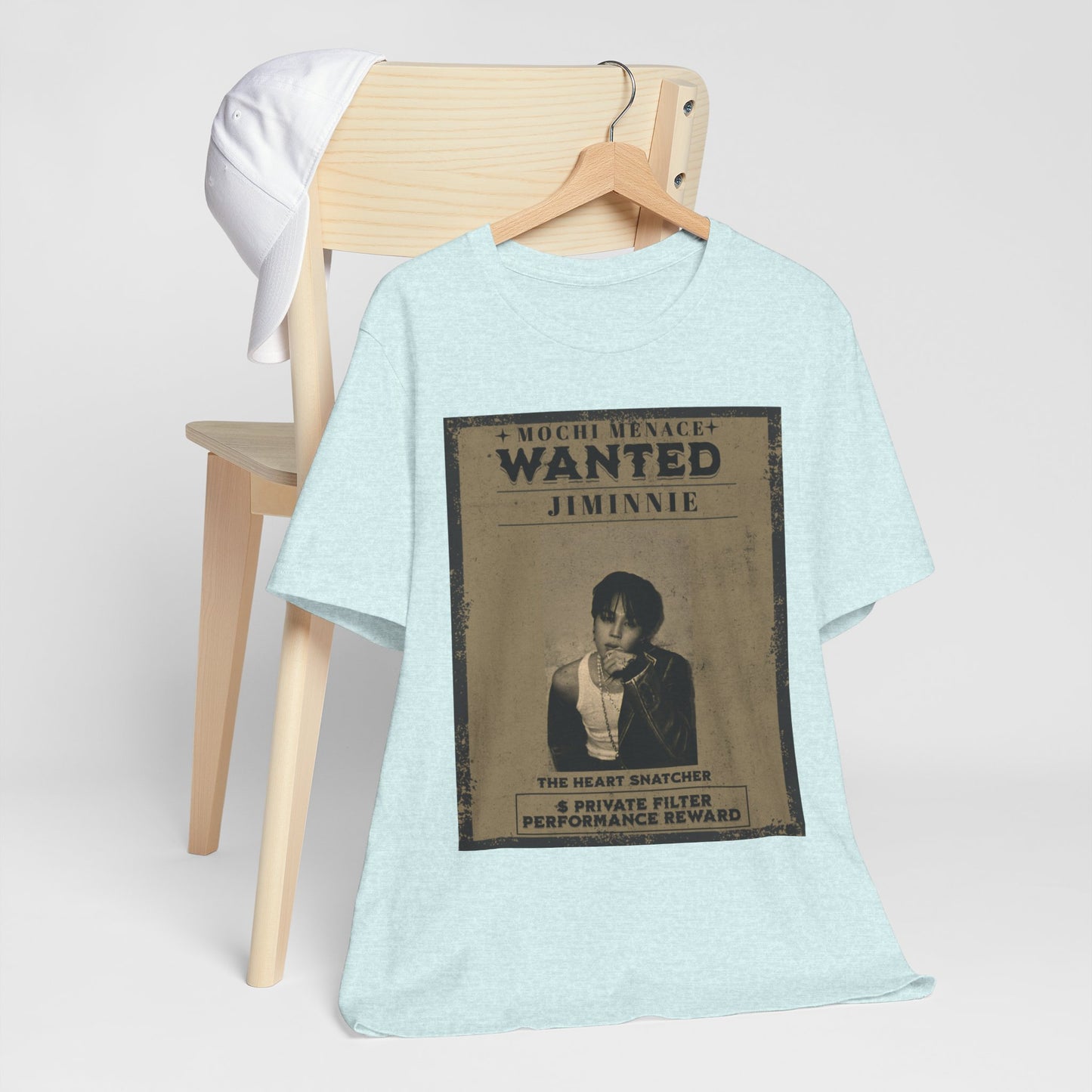 JIMIN Wanted Poster Graphic Tee — 'Mischief Menace' Vintage Style