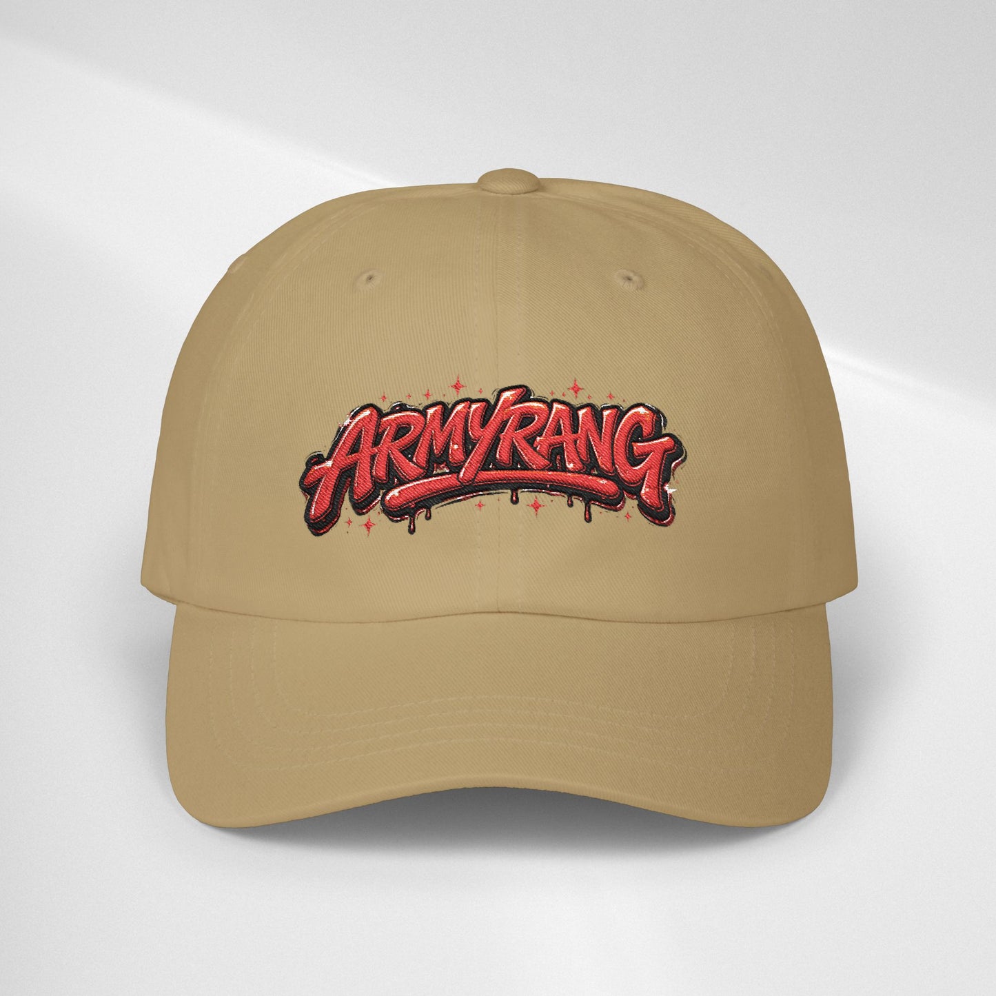 Dad Cap - Red Graffiti "ARMYRANG" Embroidered Baseball Hat