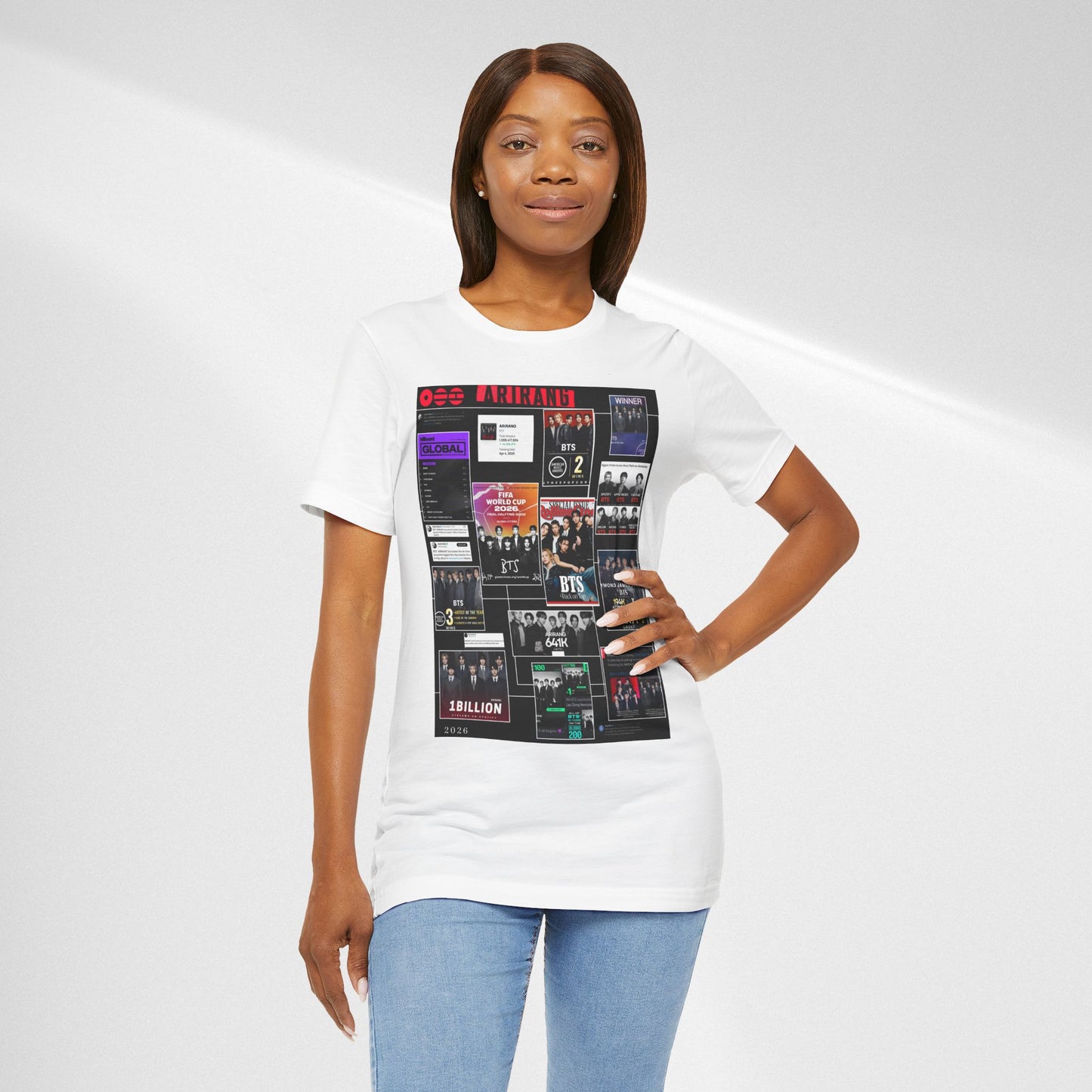 BTS  ARIRANG Collage Graphic Tee — K‑Pop Fan Tribute Shirt