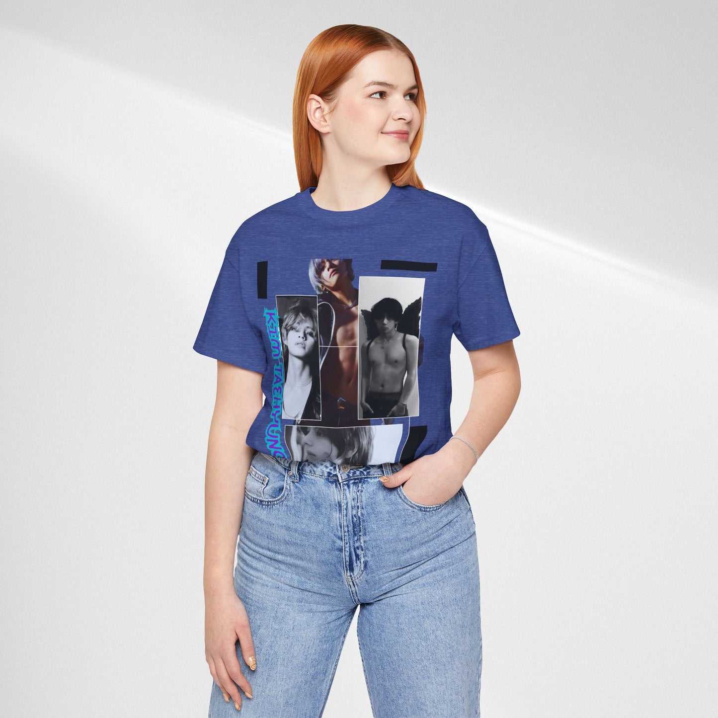 TAE Photo Collage Graphic Tee — Retro Black & White Portraits