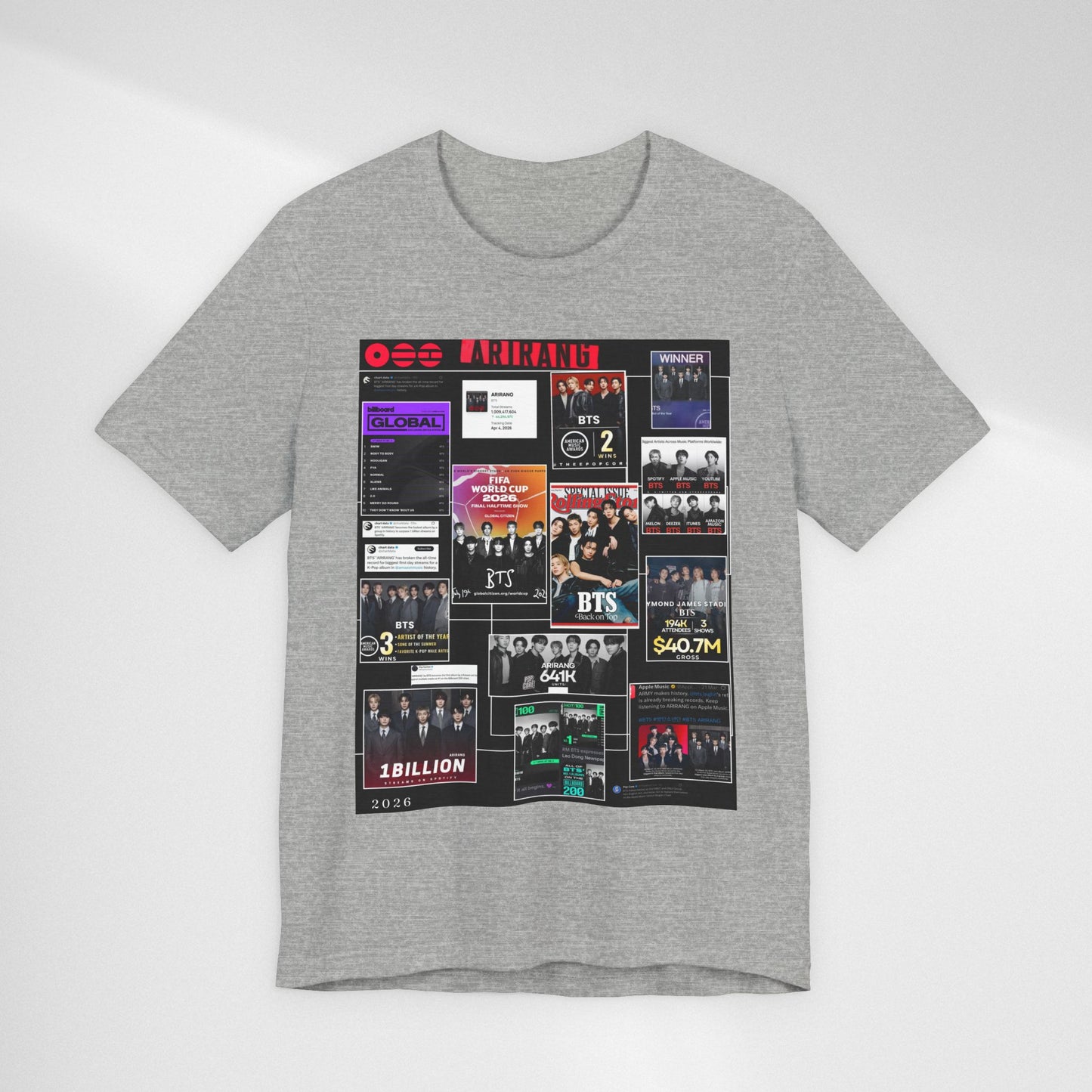 BTS  ARIRANG Collage Graphic Tee — K‑Pop Fan Tribute Shirt