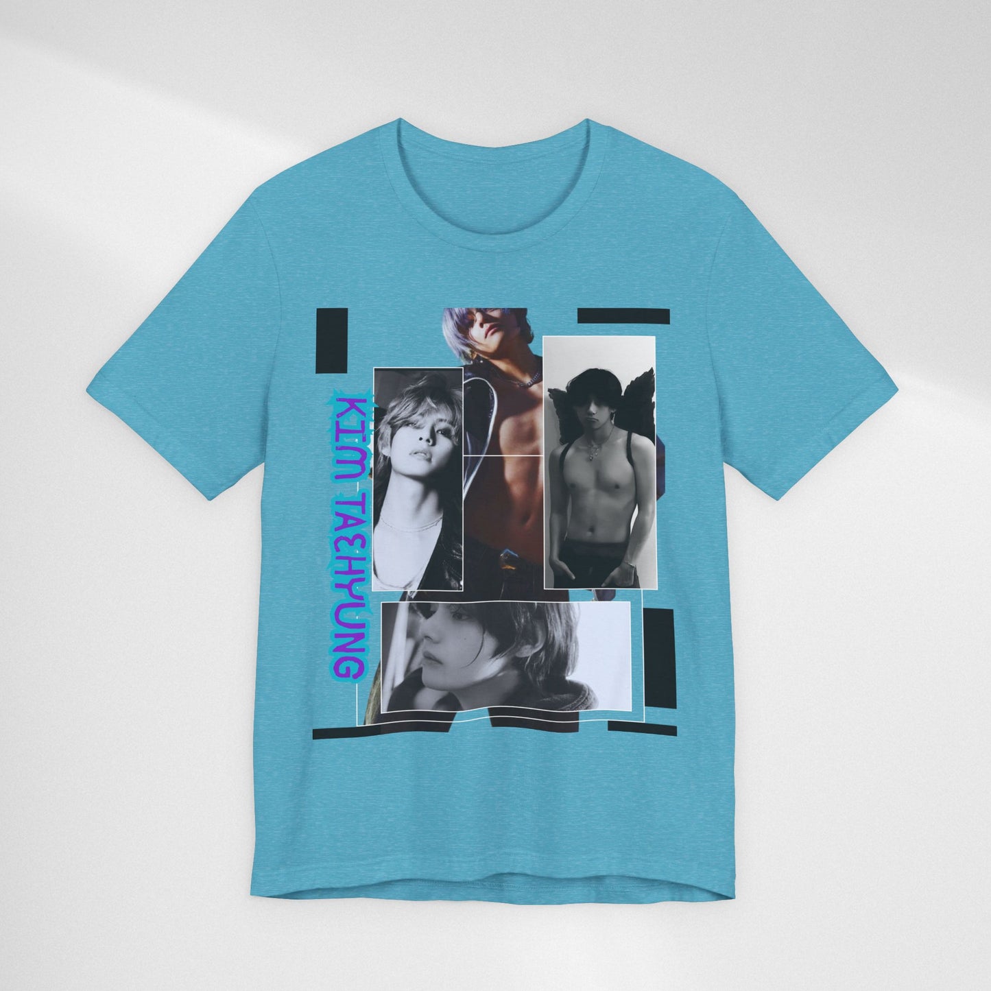 TAE Photo Collage Graphic Tee — Retro Black & White Portraits