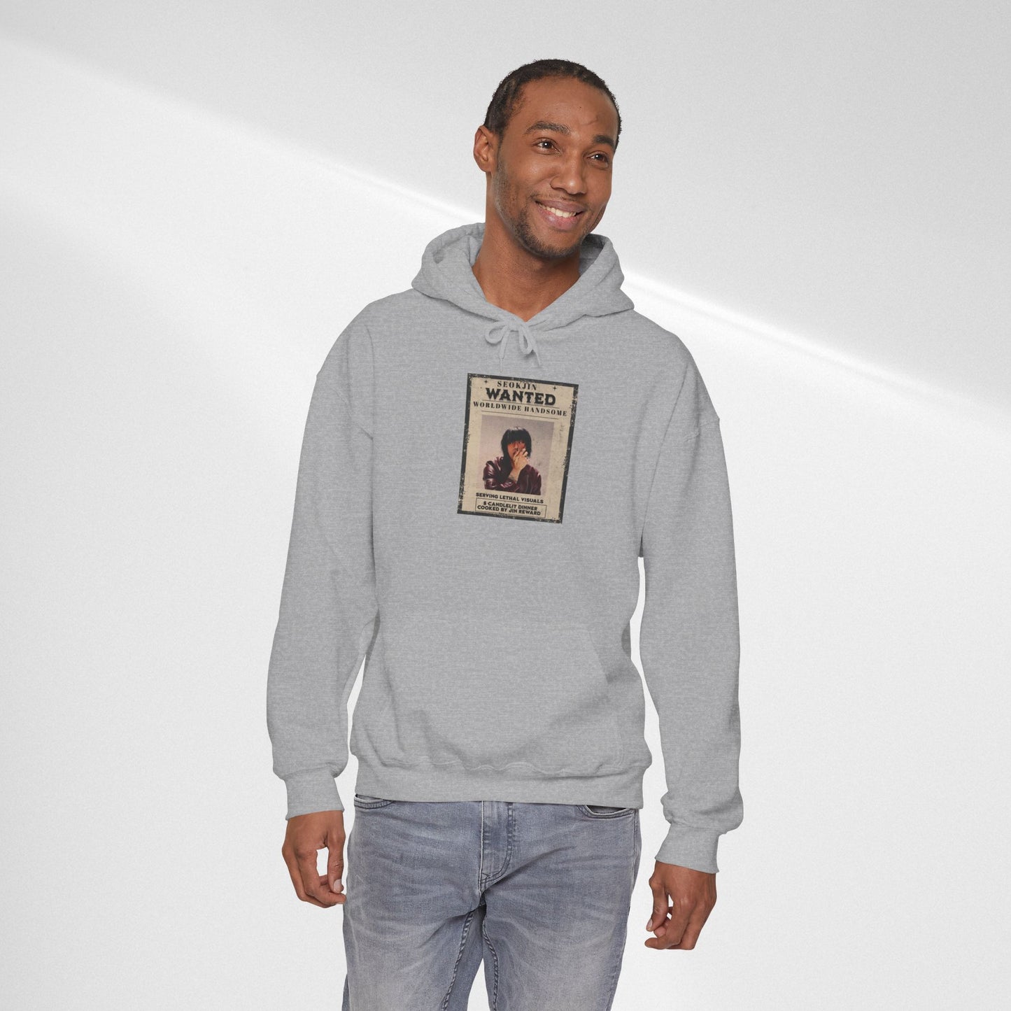 Jin Hoodie — "WANTED" Vintage Photo Poster Graphic Hoodie