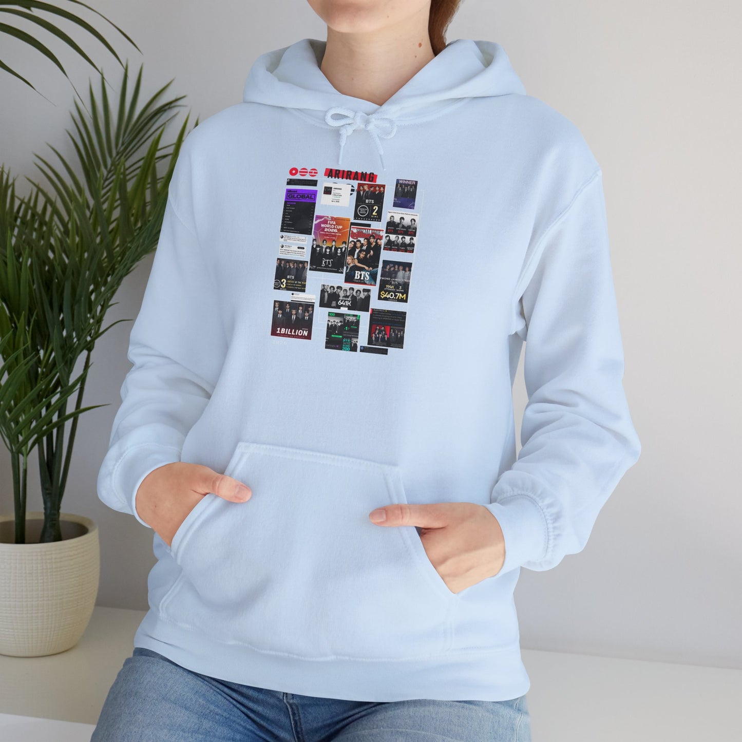 BTS ARIRANG Band Poster Collage Hoodie — Vintage Gig Tour Graphic Sweatshirt
