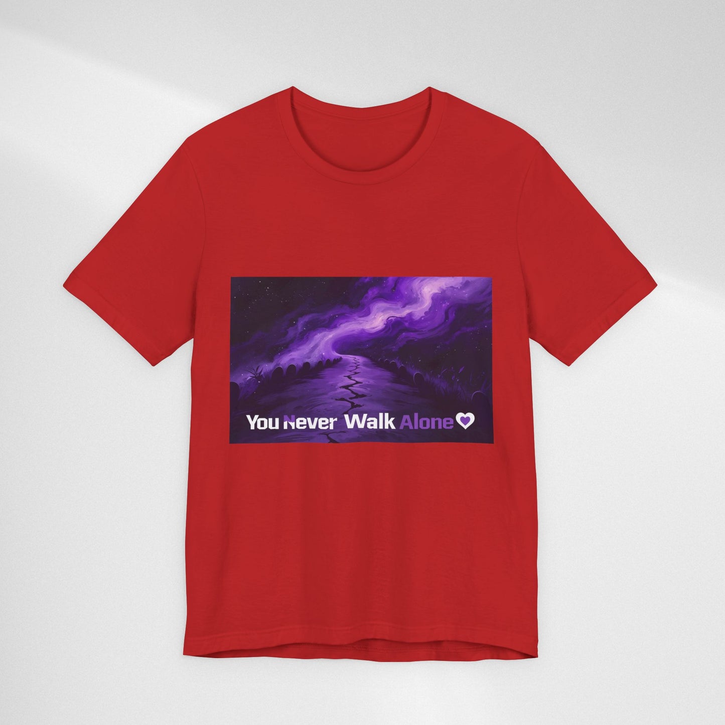You Never Walk Alone Tee — Purple Night Stairway Graphic T‑Shirt