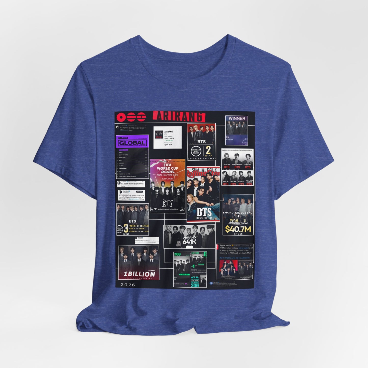BTS  ARIRANG Collage Graphic Tee — K‑Pop Fan Tribute Shirt