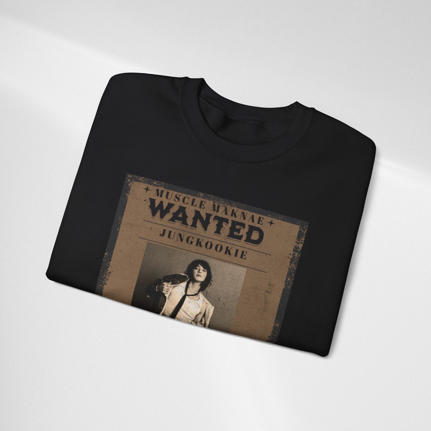 Crewneck Sweatshirt — Vintage JK'Wanted' Poster Graphic