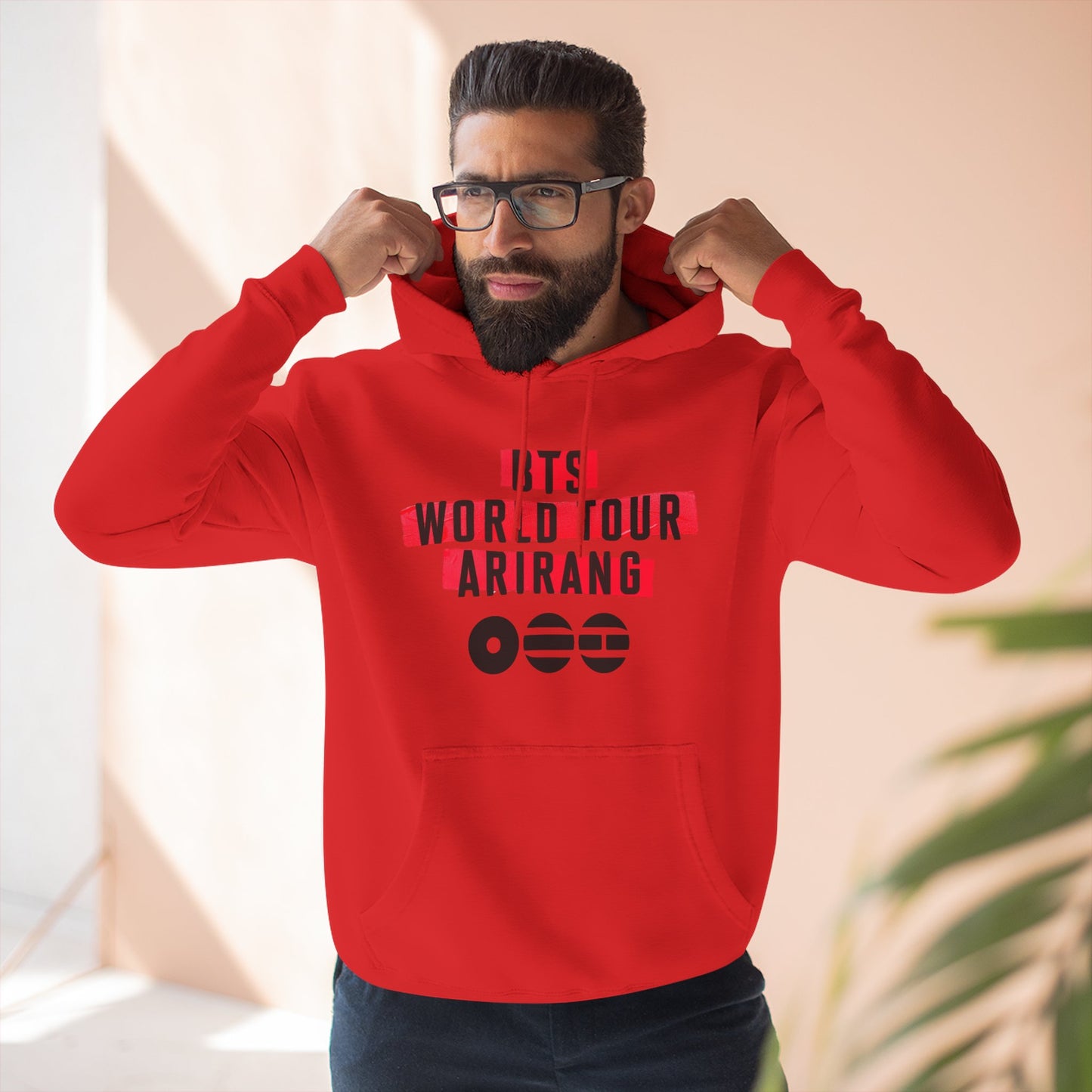 BTS World Tour Hoodie — 'Arirang' Fleece Pullover with Tour Dates