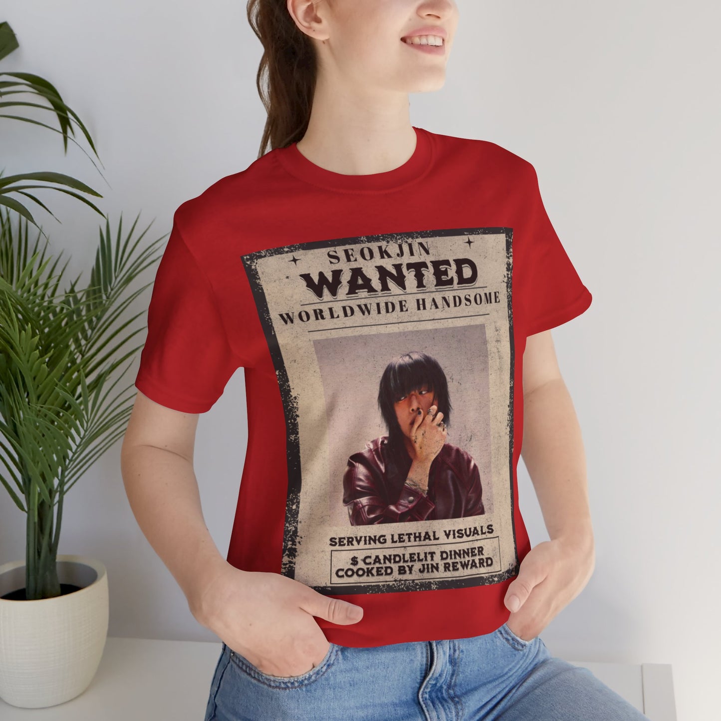 T-Shirt — 'Seokjin Wanted: Worldwide Handsome' Vintage Poster Tee