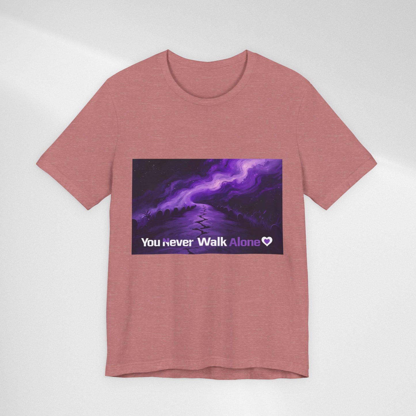 You Never Walk Alone Tee — Purple Night Stairway Graphic T‑Shirt