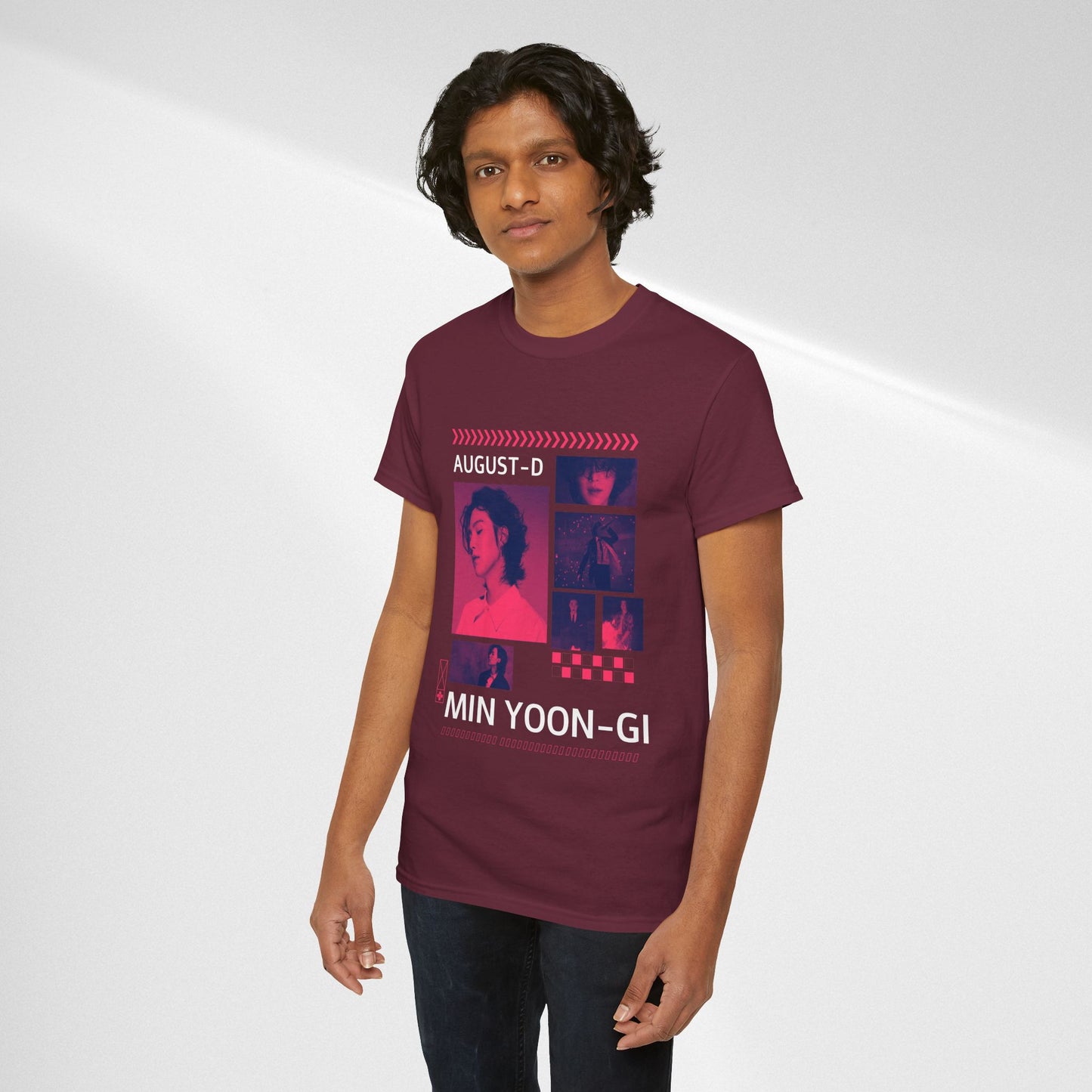 Min Yoon-Gi Photo Grid Tee — K‑Pop BTS August‑D Fan Shirt
