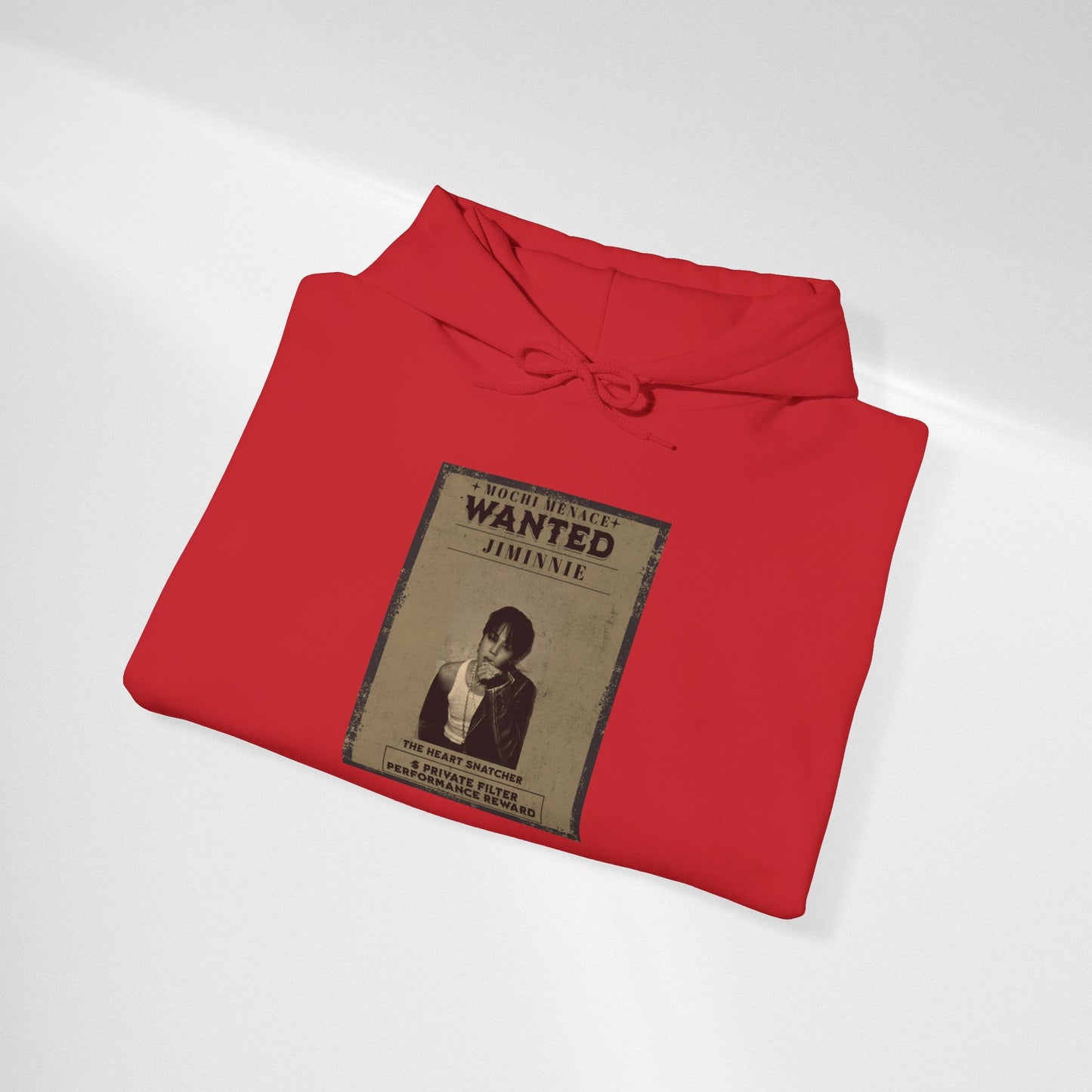 JIMIN Wanted Poster Hoodie — Vintage Photo "Wanted" Graphic Sweatshirt