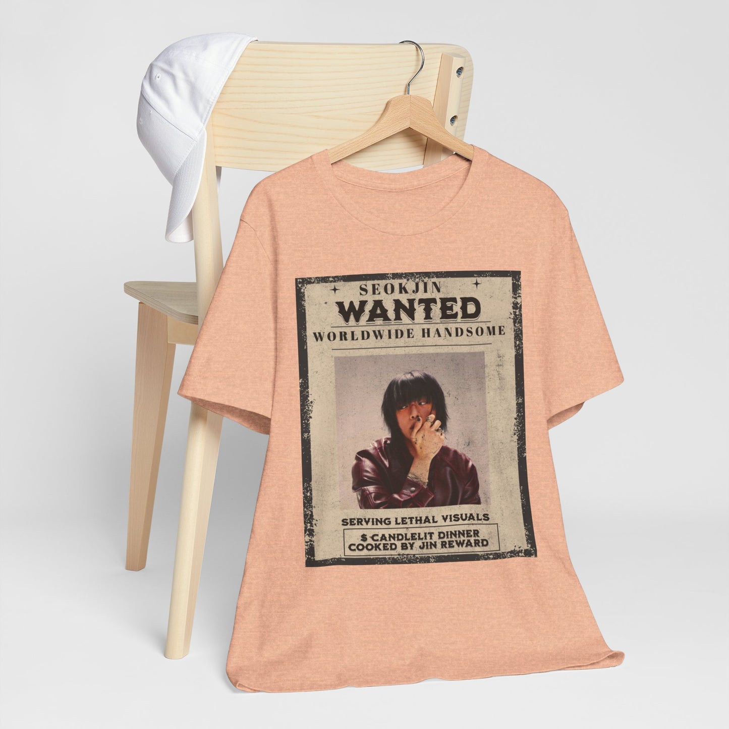 T-Shirt — 'Seokjin Wanted: Worldwide Handsome' Vintage Poster Tee