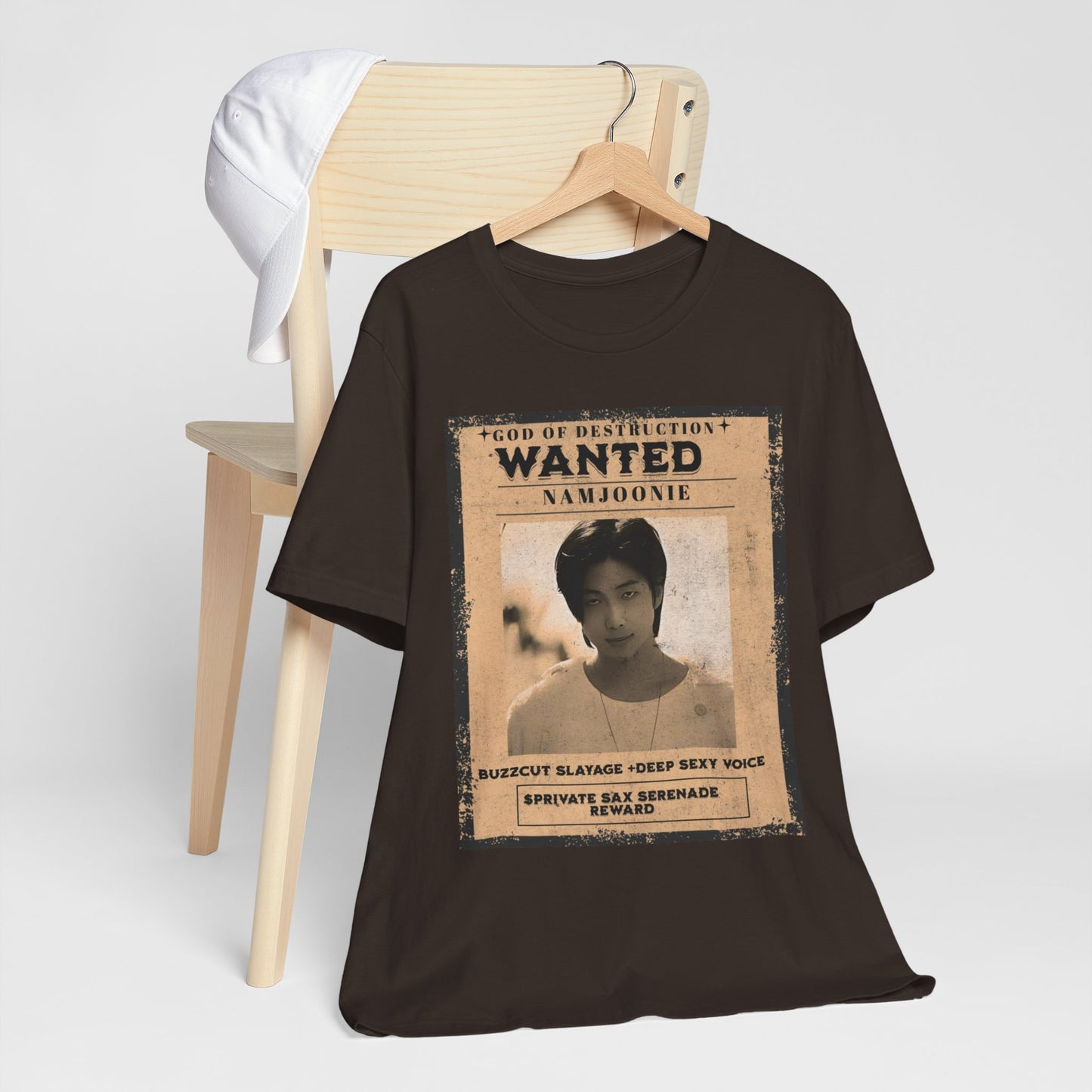 T-Shirt — Vintage 'Wanted: Namjoonie' Photo Tee (K-Pop Fan Poster Style)