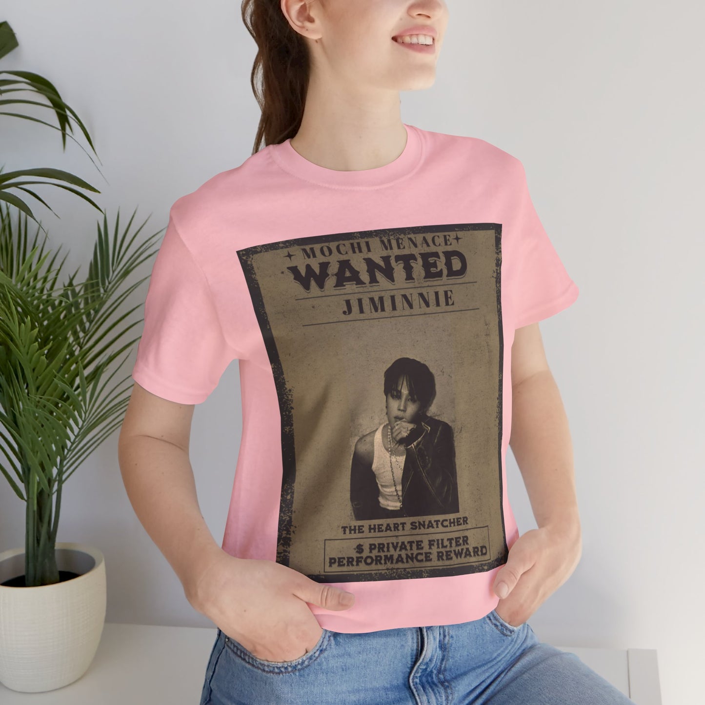 JIMIN Wanted Poster Graphic Tee — 'Mischief Menace' Vintage Style