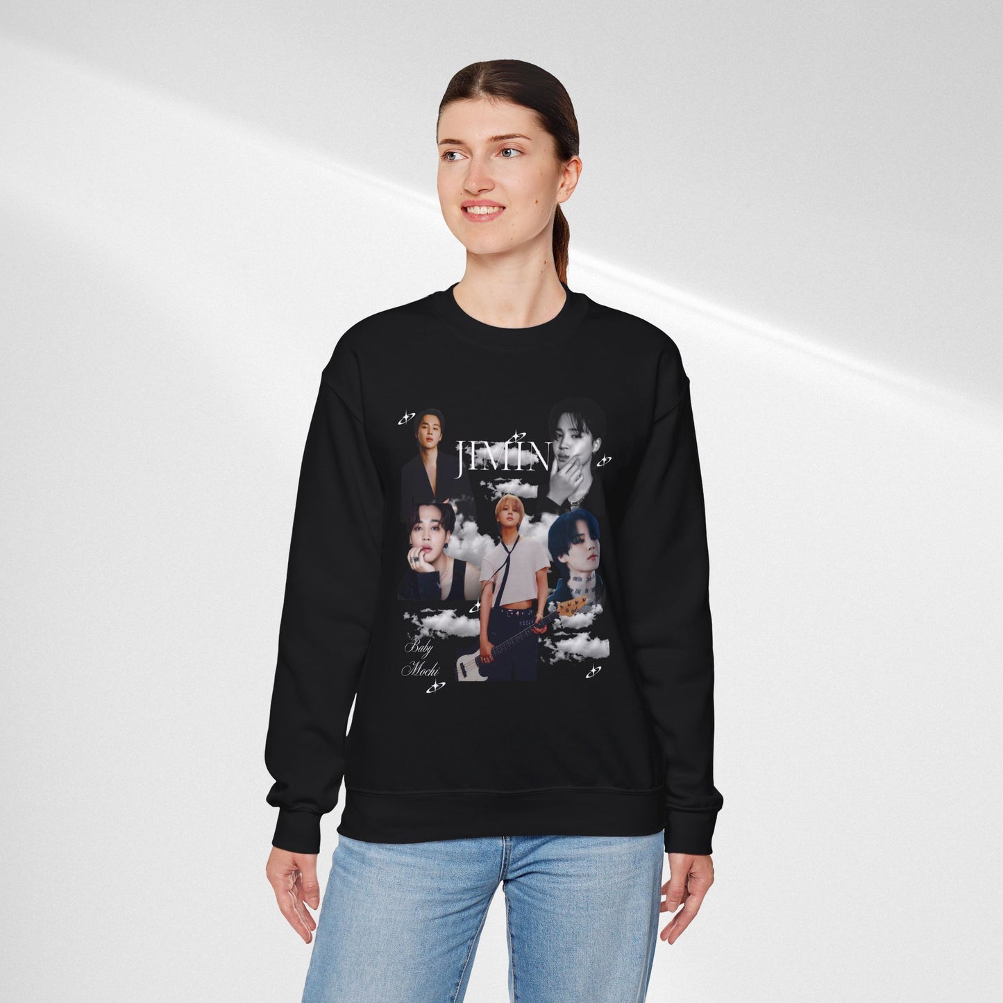 Crewneck Sweatshirt — K-pop JIMIN Collage Pullover (Band Member Design)