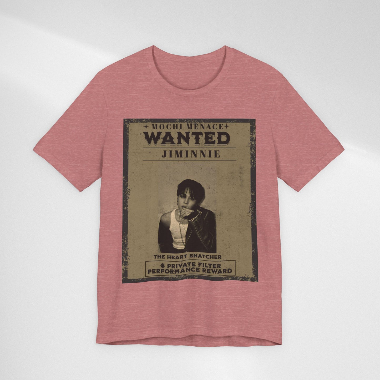 JIMIN Wanted Poster Graphic Tee — 'Mischief Menace' Vintage Style