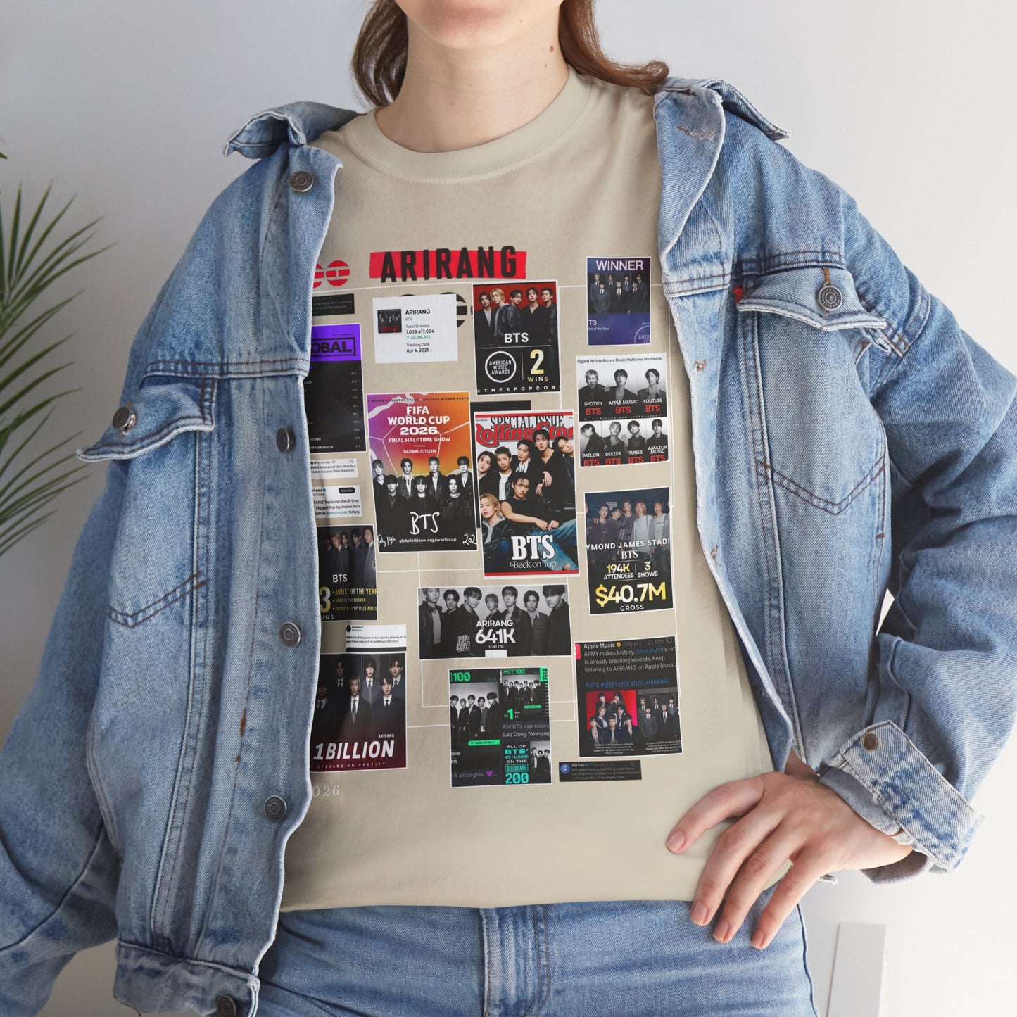 BTS ARIRANG Collage Tee — Iconic Albums & Milestones Graphic T-Shirt