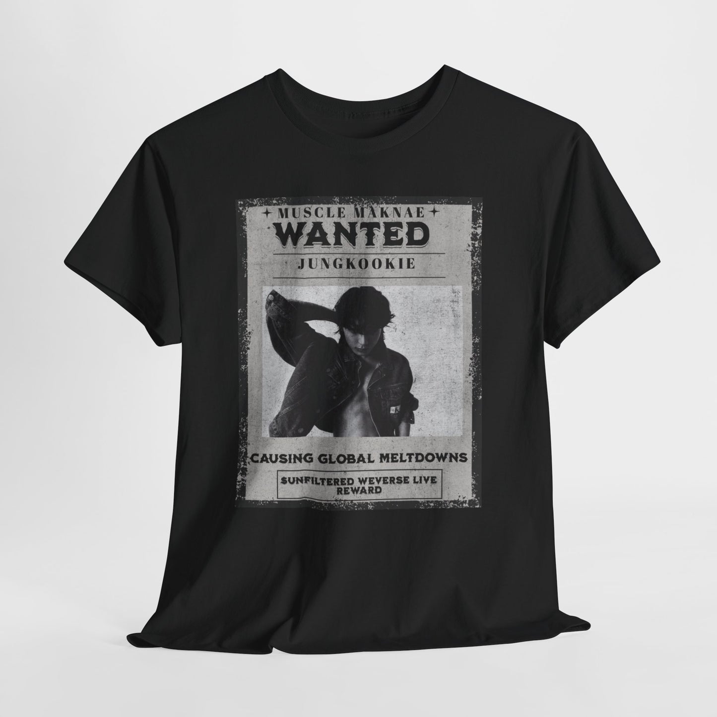 Wanted Poster T-Shirt — "Jungkookie" Vintage K-Pop Graphic Tee