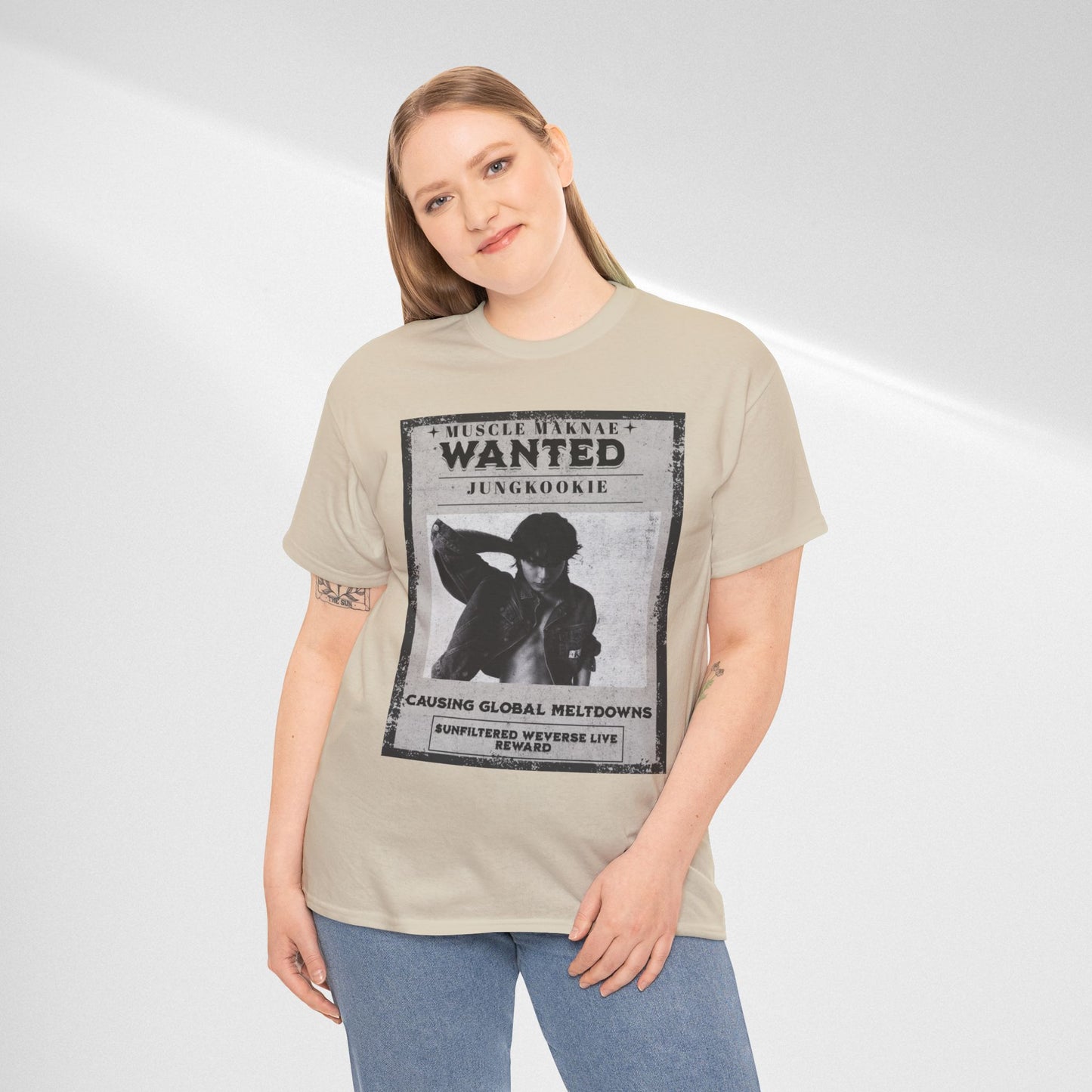 Wanted Poster T-Shirt — "Jungkookie" Vintage K-Pop Graphic Tee