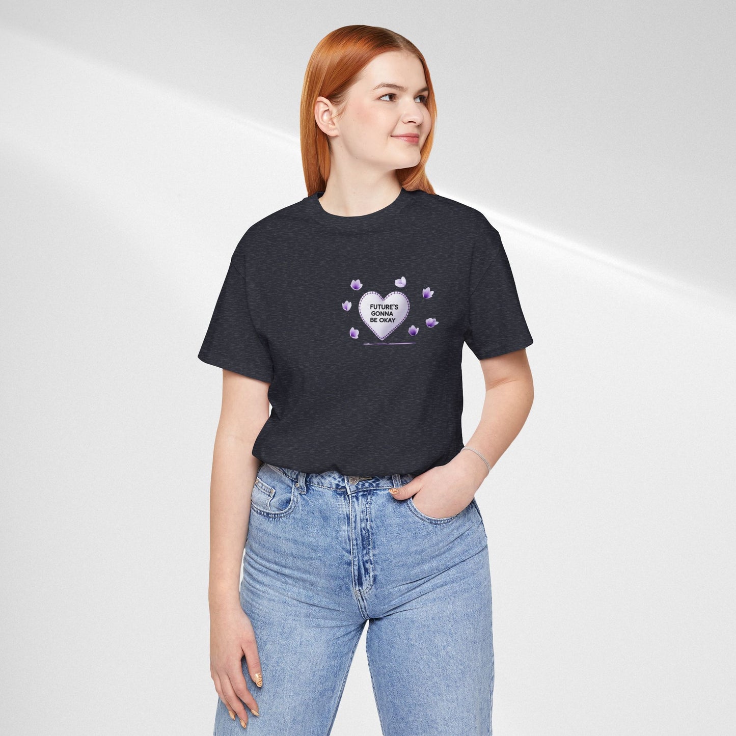 Future's Gonna Be Okay T-Shirt — Purple Heart Positive Graphic Tee