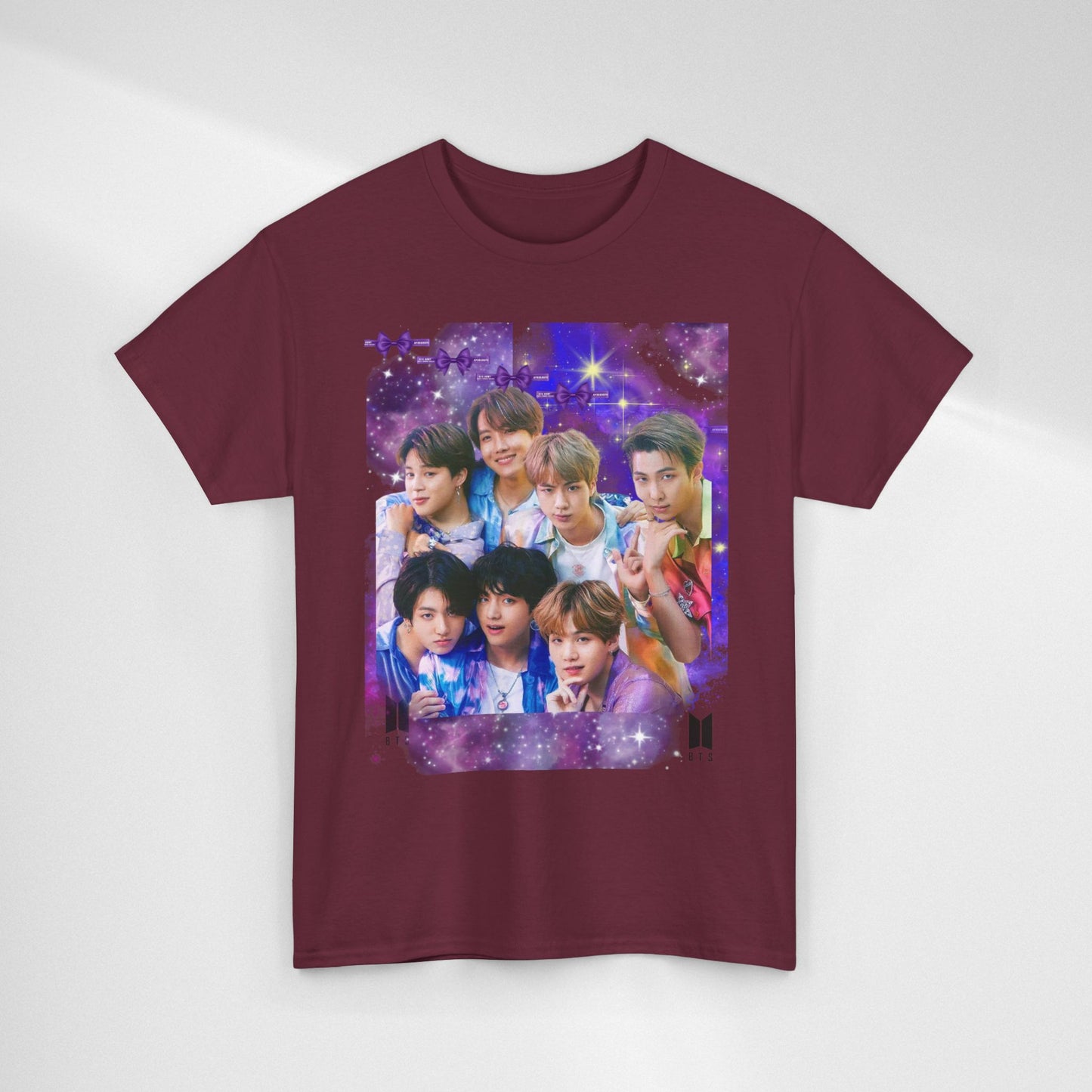 BTS Collage Tee — Purple Dream Photo Graphic T-Shirt