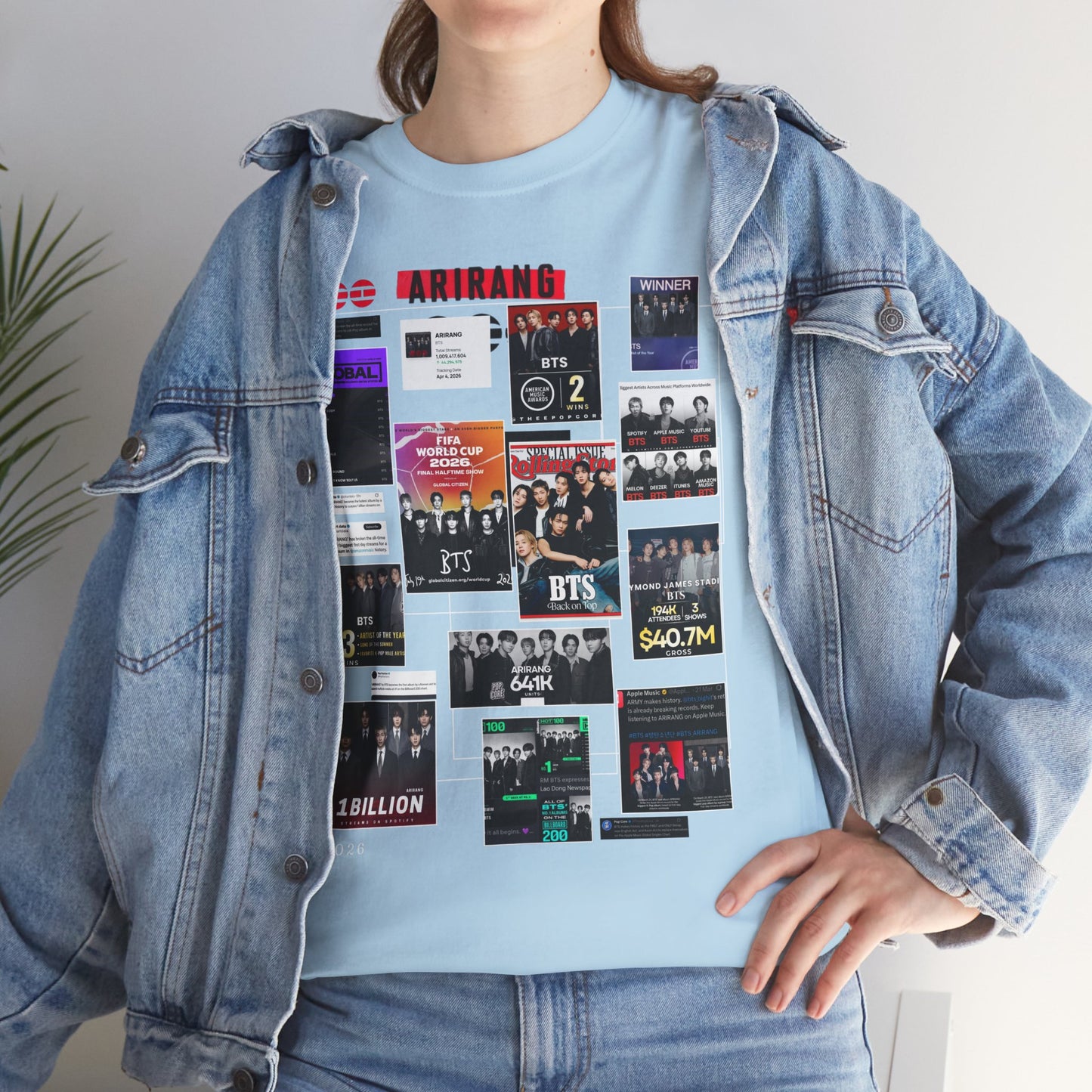 BTS ARIRANG Collage Tee — Iconic Albums & Milestones Graphic T-Shirt