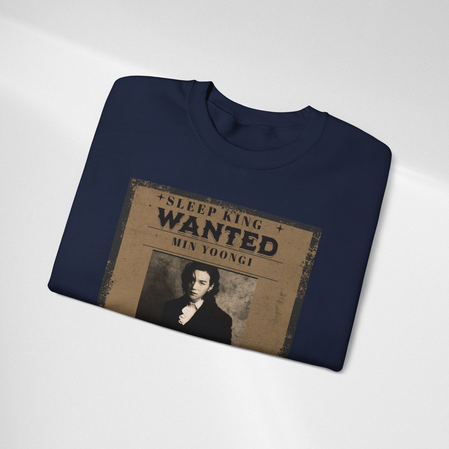 Crewneck Sweatshirt "Wanted: Min Yoongi" Vintage Poster BTS Suga Fan Apparel