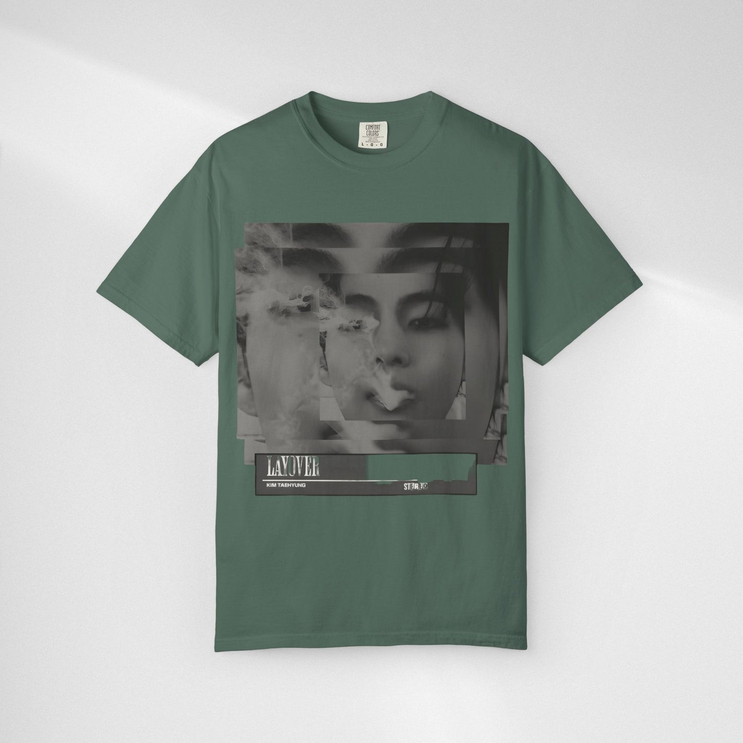 V Graphic Tee — Noir Glitch Portrait T-Shirt