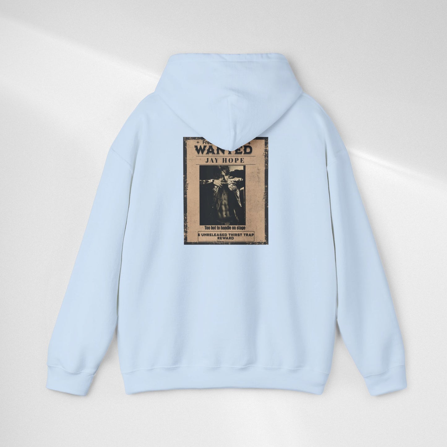 Hoodie - Vintage JHOPE 'WANTED' Poster Graphic Hooded Sweatshirt