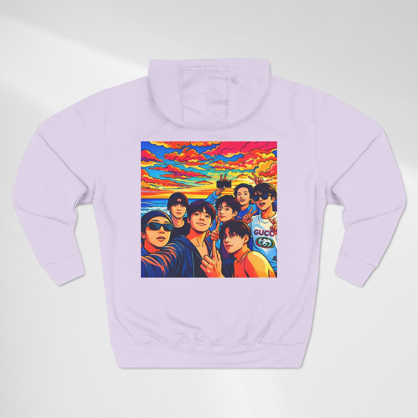 BTS Inspired Graphic Hoodie — Vibrant Group Portrait Streetwear
