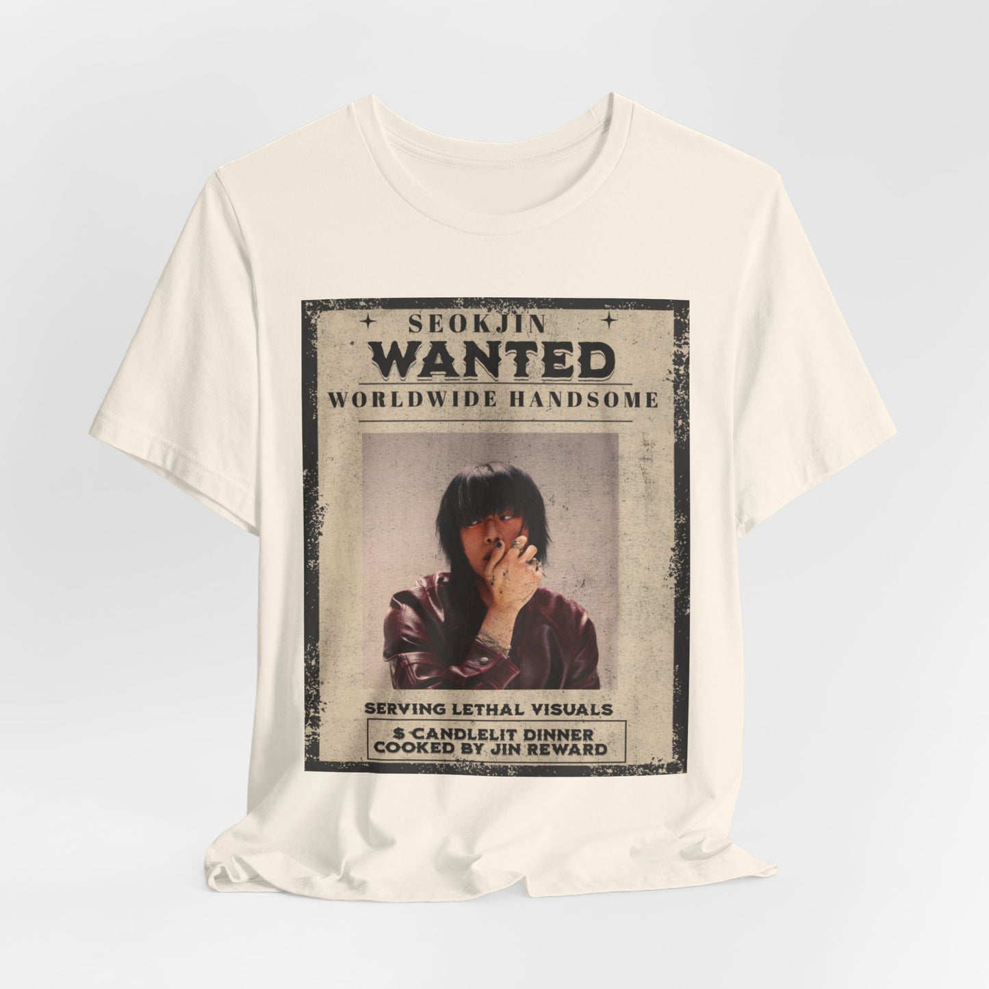 T-Shirt — 'Seokjin Wanted: Worldwide Handsome' Vintage Poster Tee