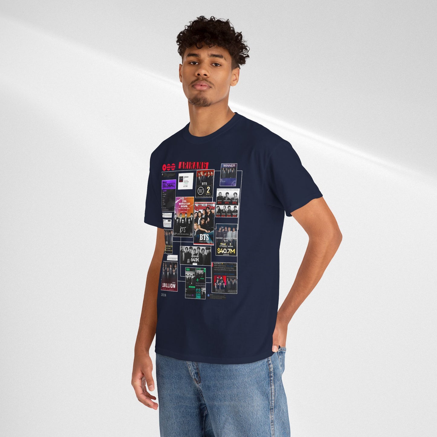 BTS ARIRANG Collage Tee — Iconic Albums & Milestones Graphic T-Shirt