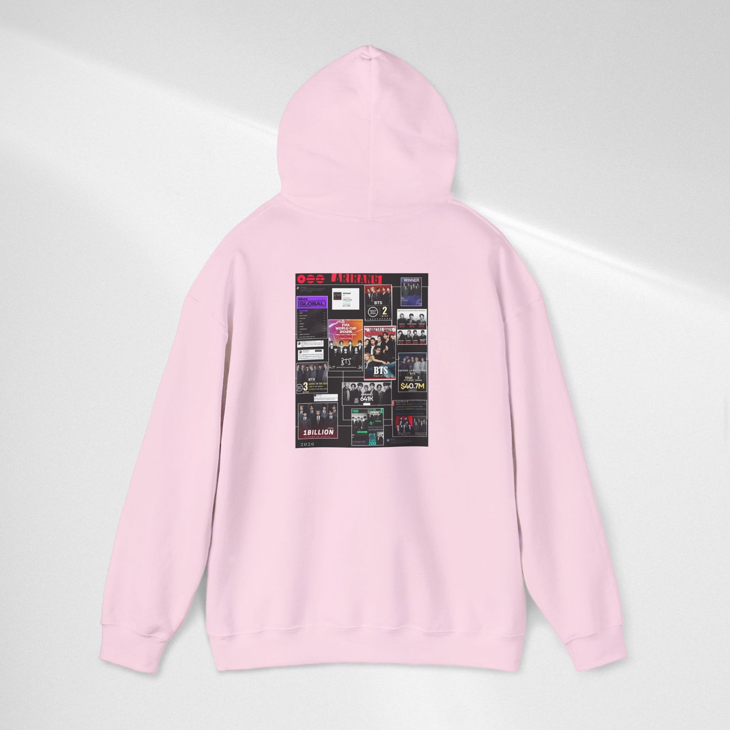 BTS ARIRANG Band Poster Collage Hoodie — Vintage Gig Tour Graphic Sweatshirt