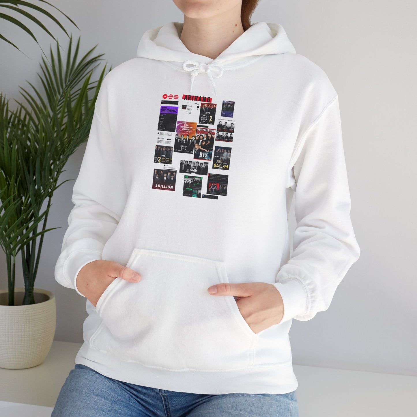 BTS ARIRANG Band Poster Collage Hoodie — Vintage Gig Tour Graphic Sweatshirt