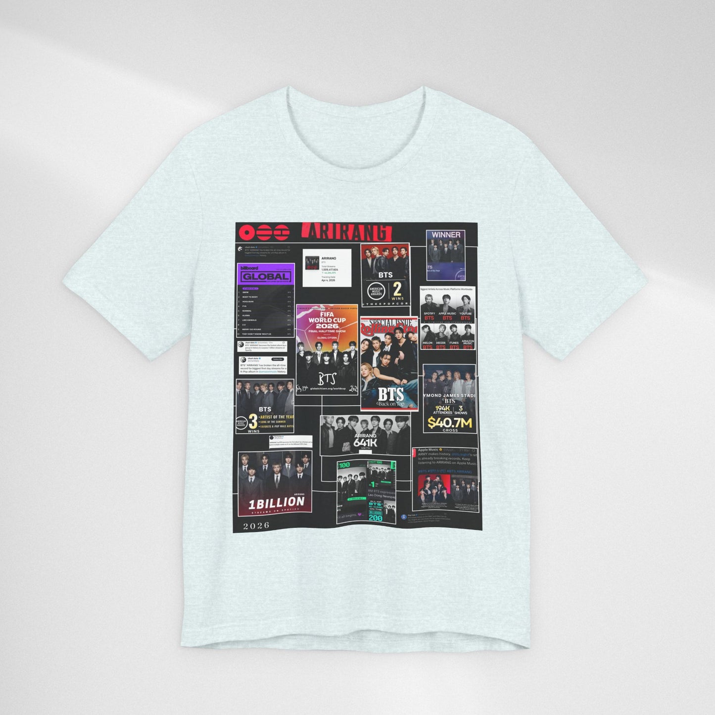 BTS  ARIRANG Collage Graphic Tee — K‑Pop Fan Tribute Shirt