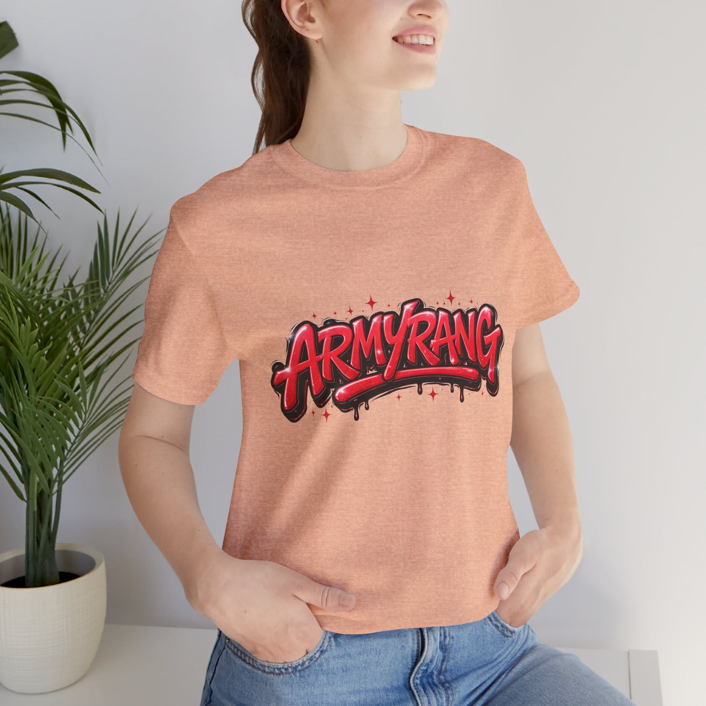 BTS T-Shirt — 'ARMYRANG' Red Graffiti Logo Tee