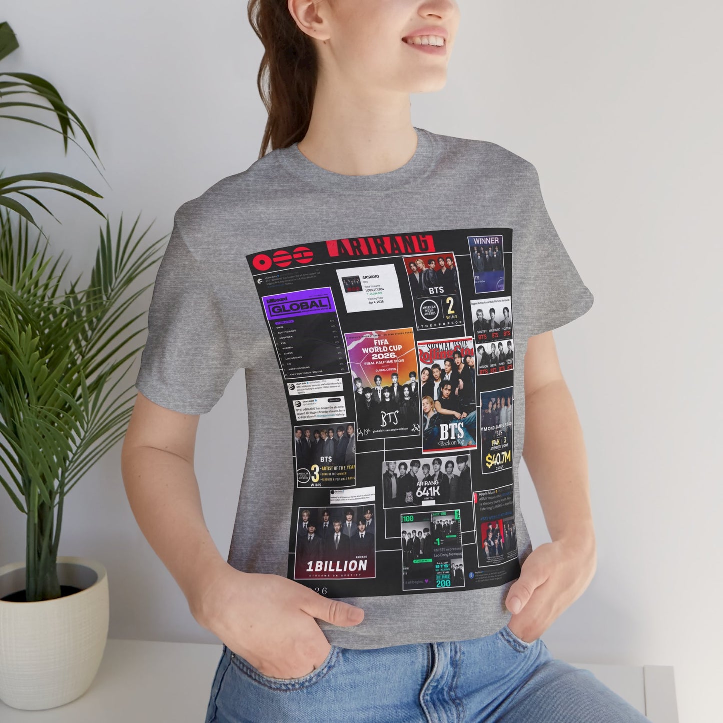 BTS  ARIRANG Collage Graphic Tee — K‑Pop Fan Tribute Shirt