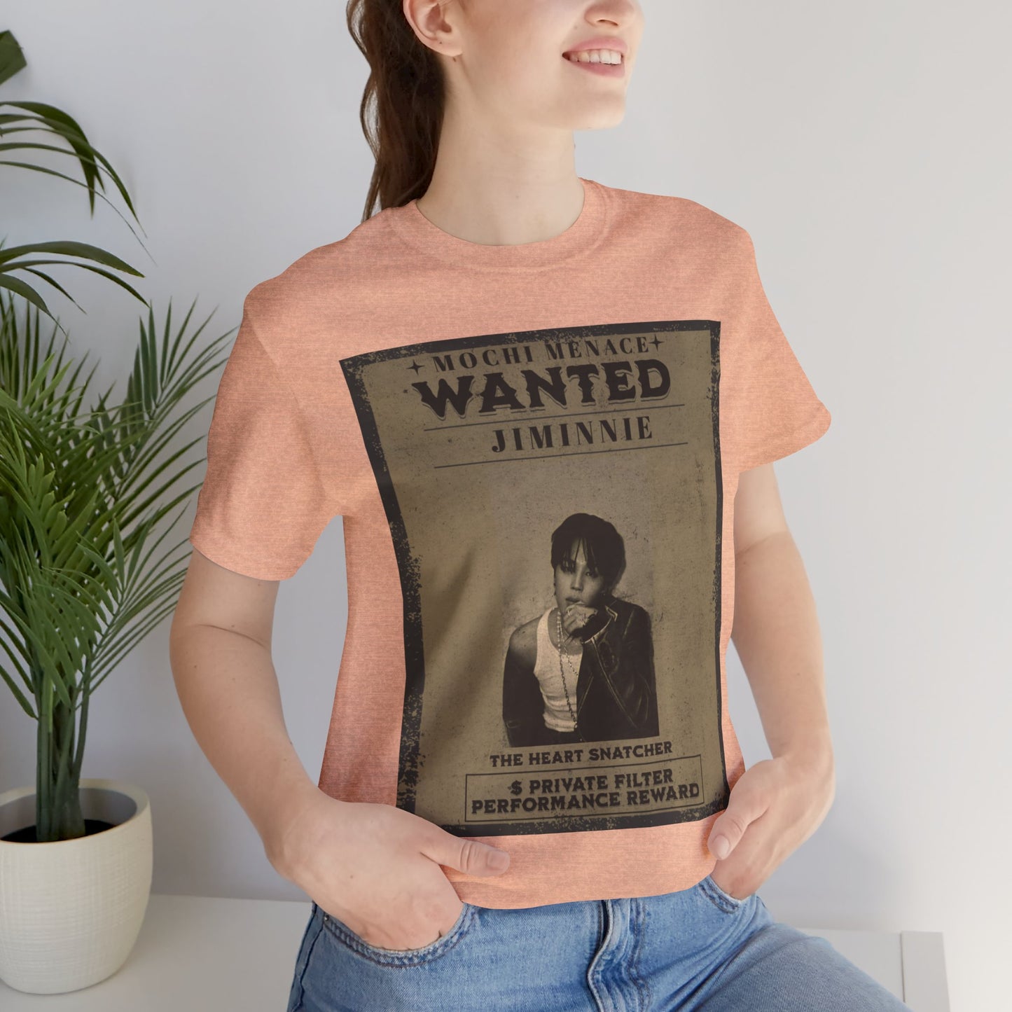 JIMIN Wanted Poster Graphic Tee — 'Mischief Menace' Vintage Style