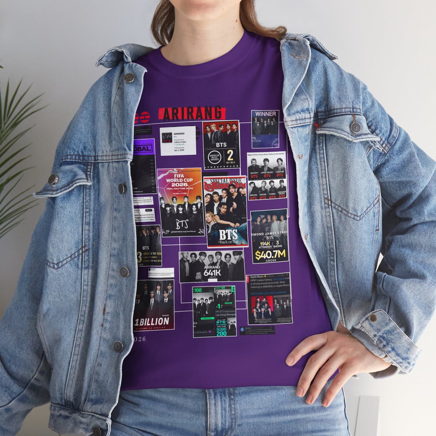 BTS ARIRANG Collage Tee — Iconic Albums & Milestones Graphic T-Shirt
