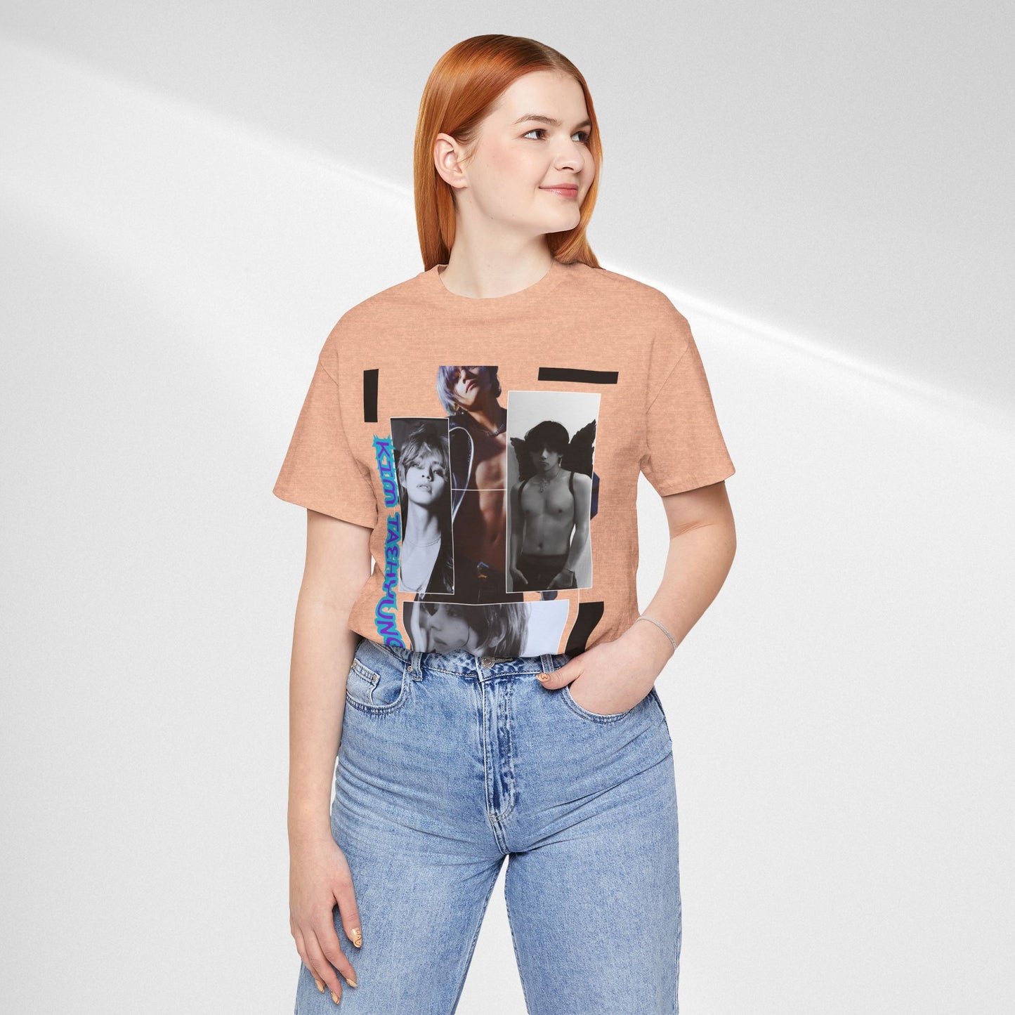 TAE Photo Collage Graphic Tee — Retro Black & White Portraits