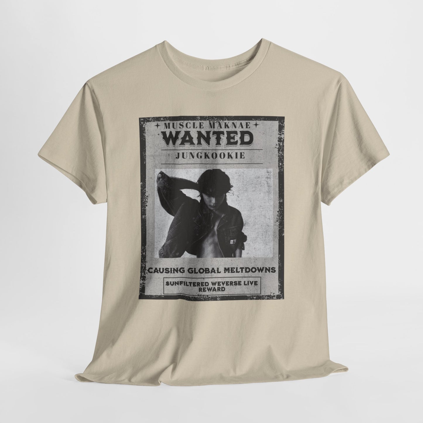 Wanted Poster T-Shirt — "Jungkookie" Vintage K-Pop Graphic Tee
