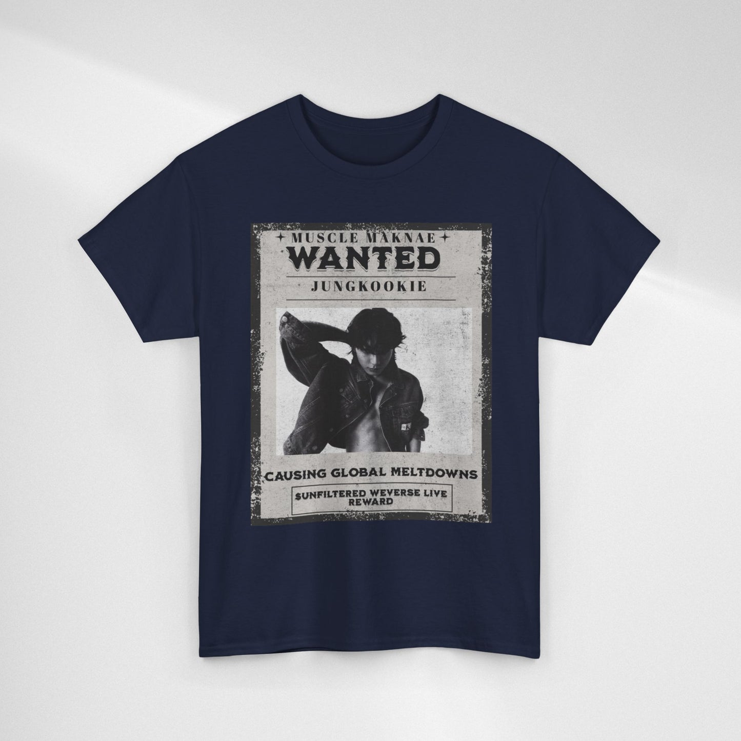 Wanted Poster T-Shirt — "Jungkookie" Vintage K-Pop Graphic Tee