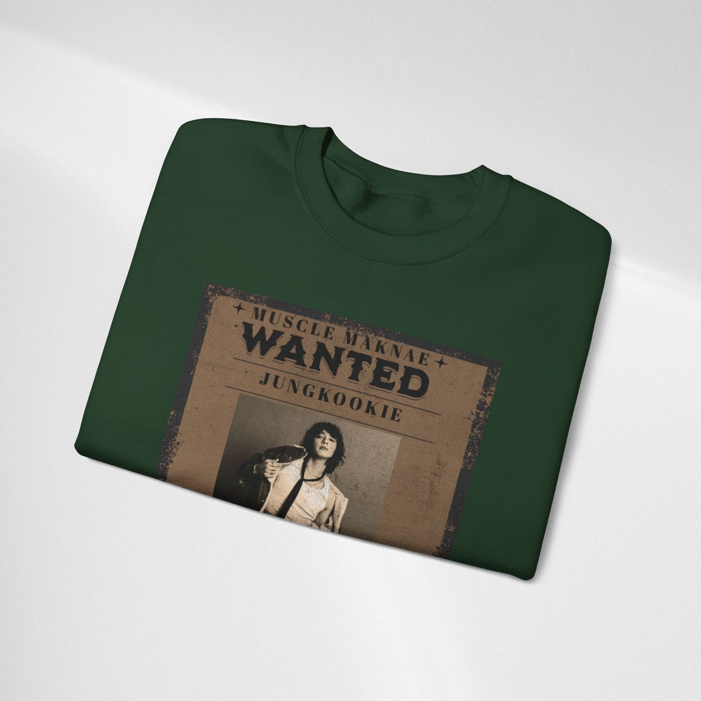 Crewneck Sweatshirt — Vintage JK'Wanted' Poster Graphic