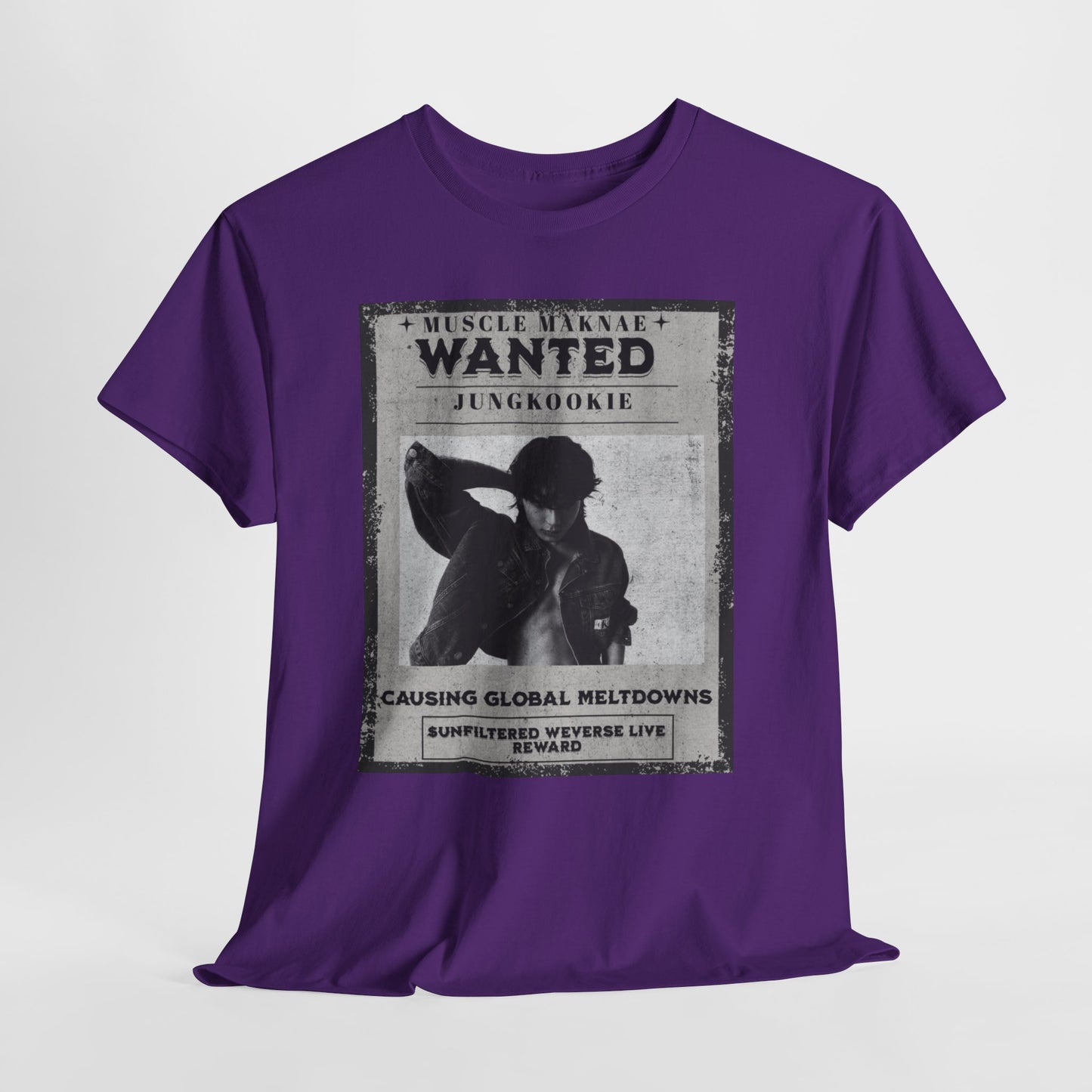 Wanted Poster T-Shirt — "Jungkookie" Vintage K-Pop Graphic Tee