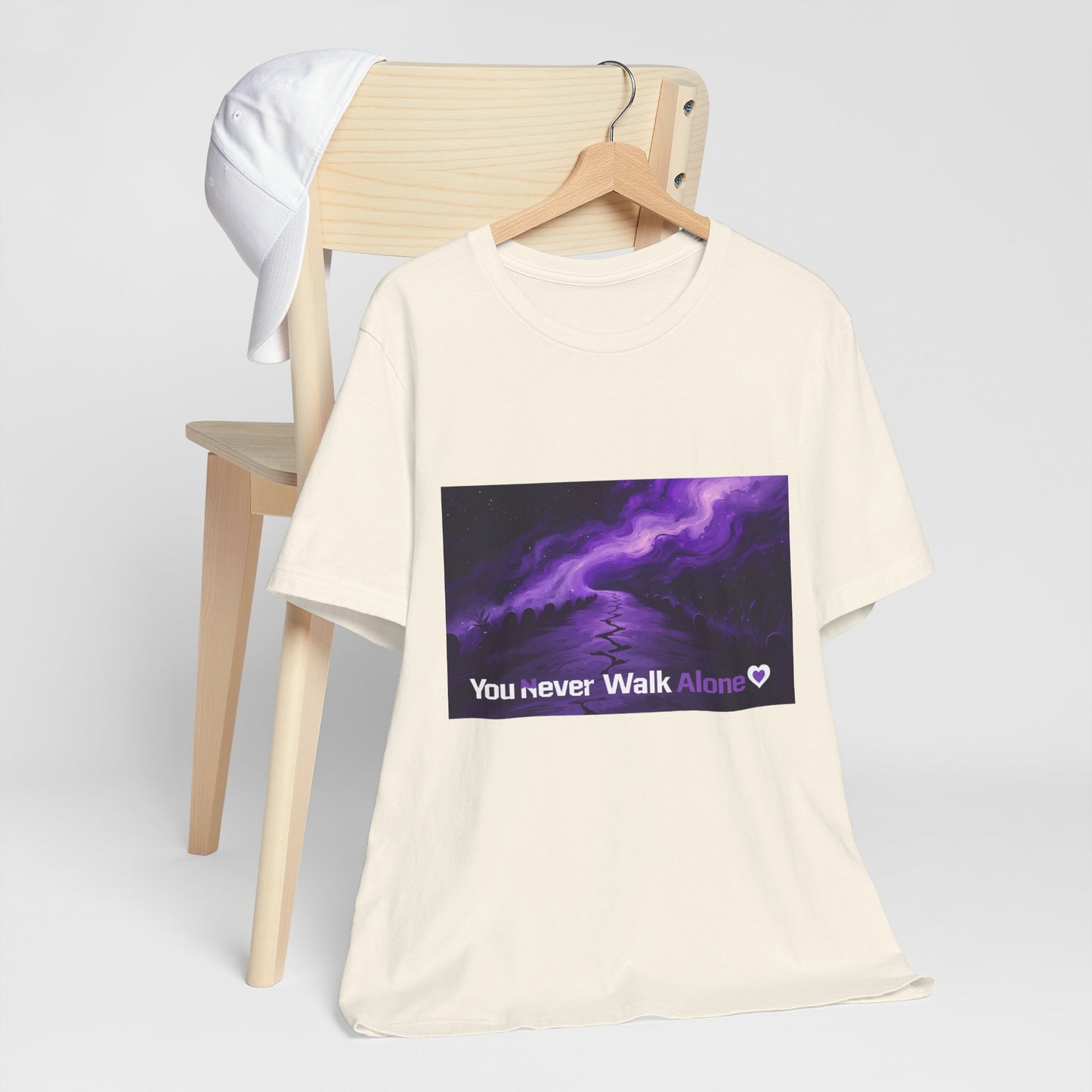 You Never Walk Alone Tee — Purple Night Stairway Graphic T‑Shirt